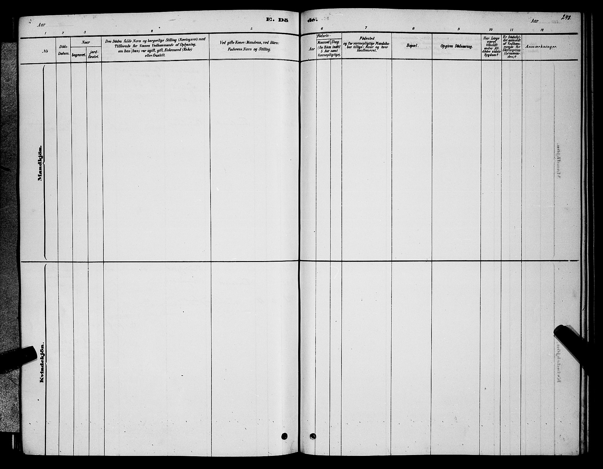Sør-Varanger sokneprestkontor, AV/SATØ-S-1331/H/Hb/L0003klokker: Klokkerbok nr. 3, 1878-1891, s. 243