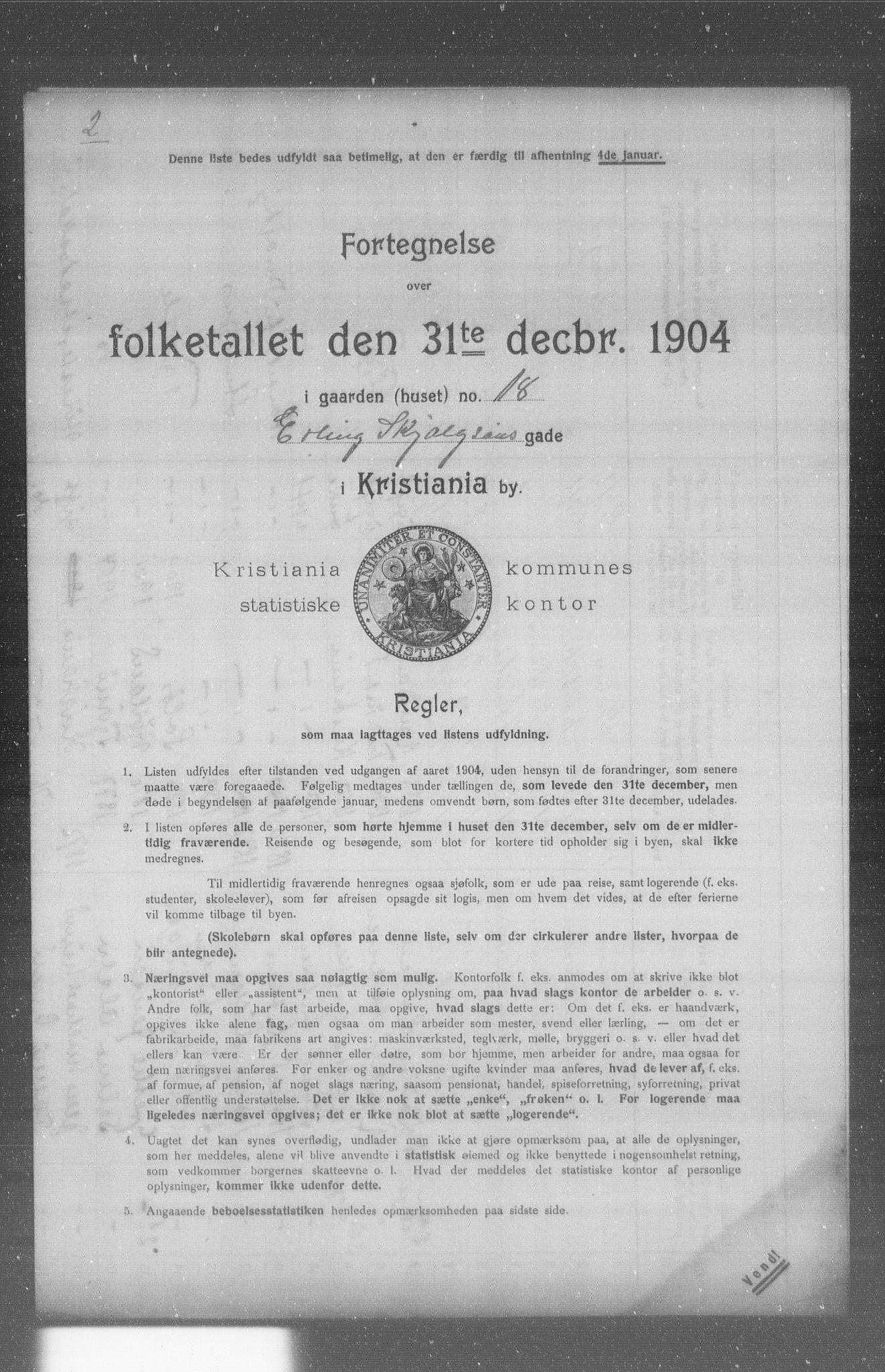 OBA, Kommunal folketelling 31.12.1904 for Kristiania kjøpstad, 1904, s. 4495
