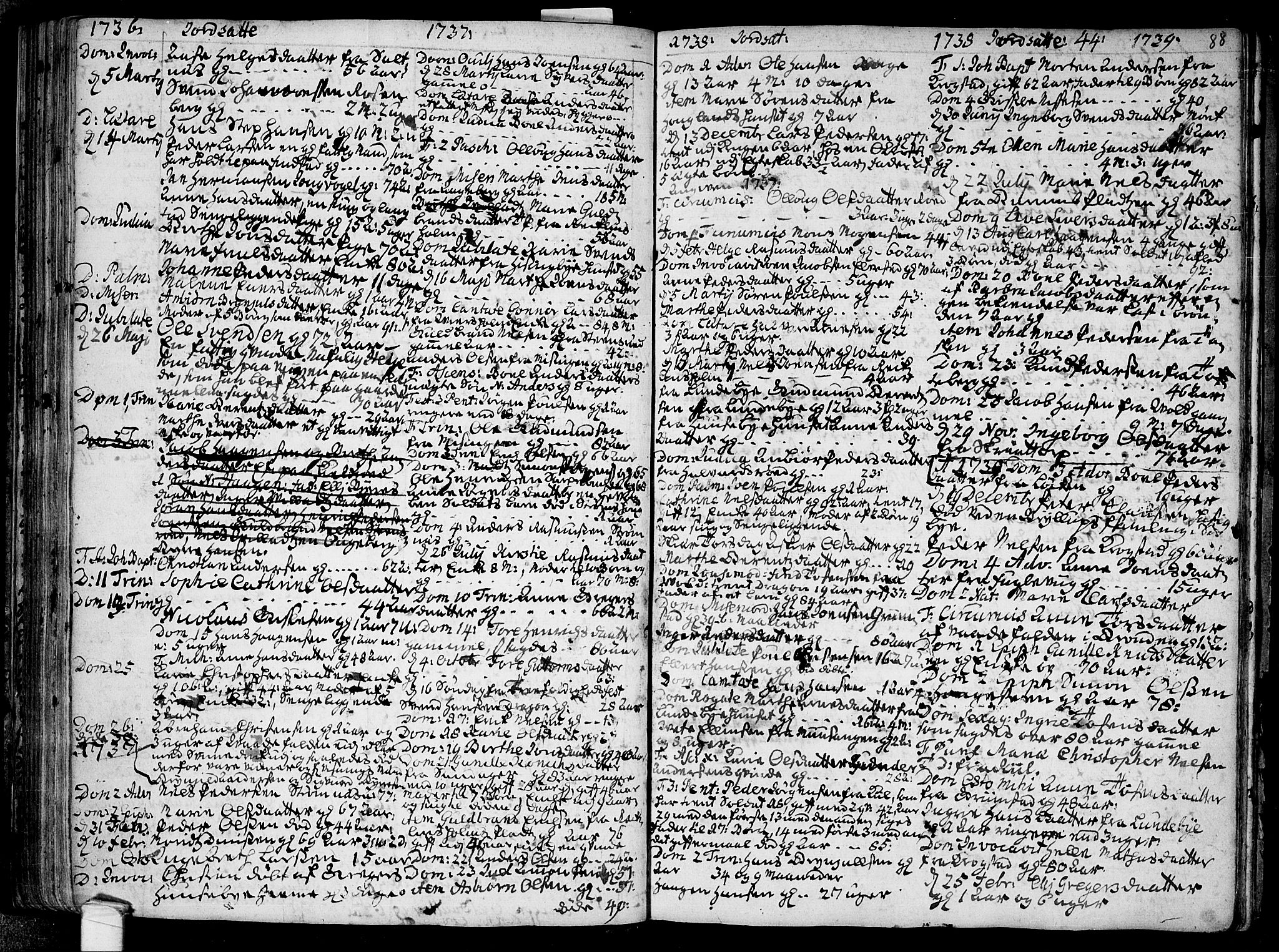 Råde prestekontor kirkebøker, AV/SAO-A-2009/F/Fa/L0001: Ministerialbok nr. 1, 1707-1762, s. 88
