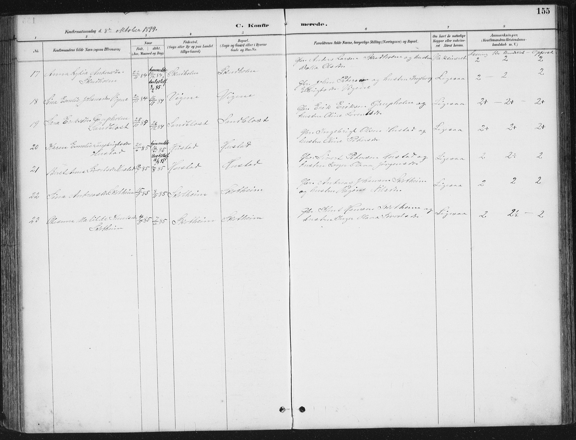 Ministerialprotokoller, klokkerbøker og fødselsregistre - Møre og Romsdal, SAT/A-1454/567/L0783: Klokkerbok nr. 567C03, 1887-1903, s. 155