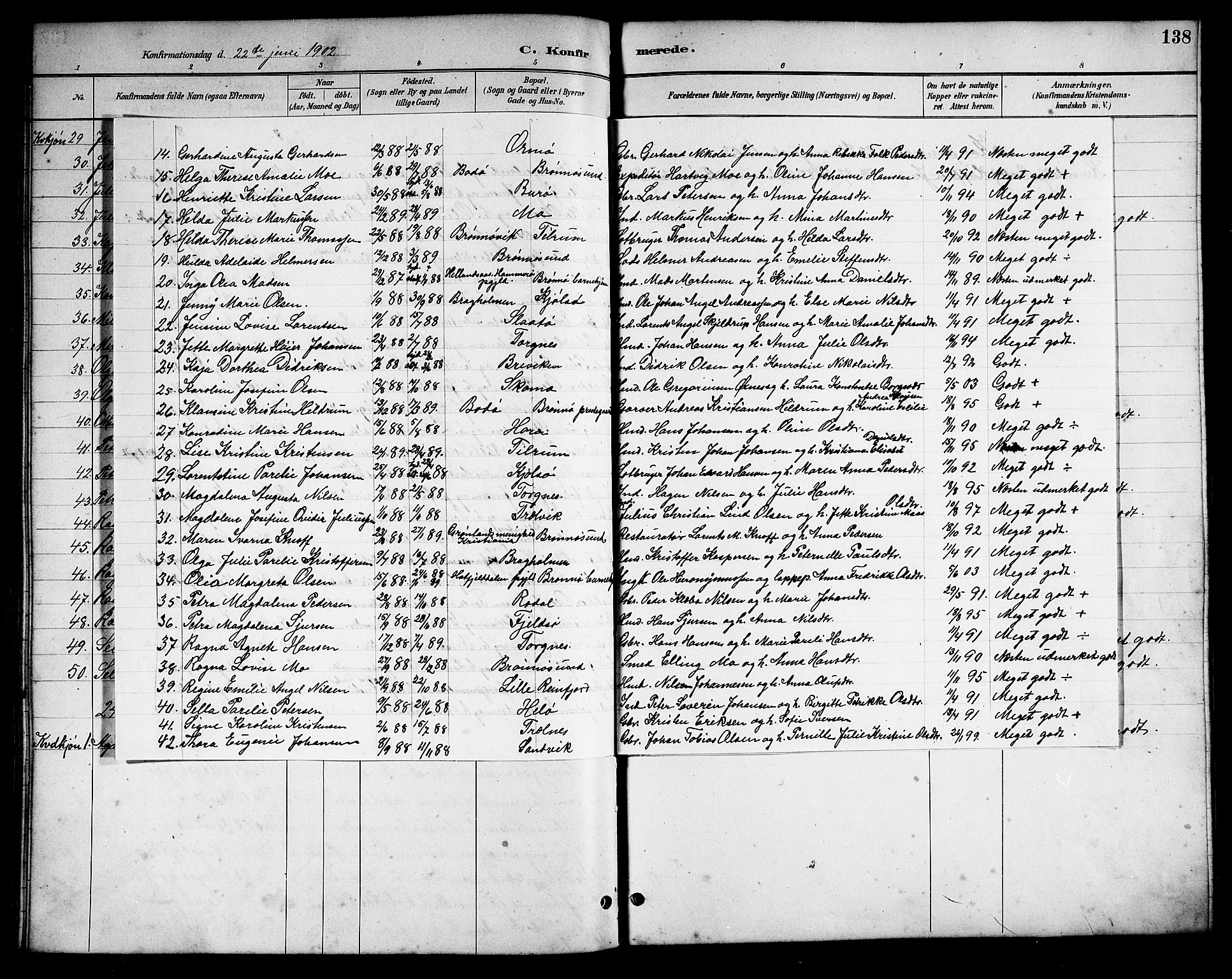 Ministerialprotokoller, klokkerbøker og fødselsregistre - Nordland, AV/SAT-A-1459/813/L0213: Klokkerbok nr. 813C05, 1887-1903, s. 138d