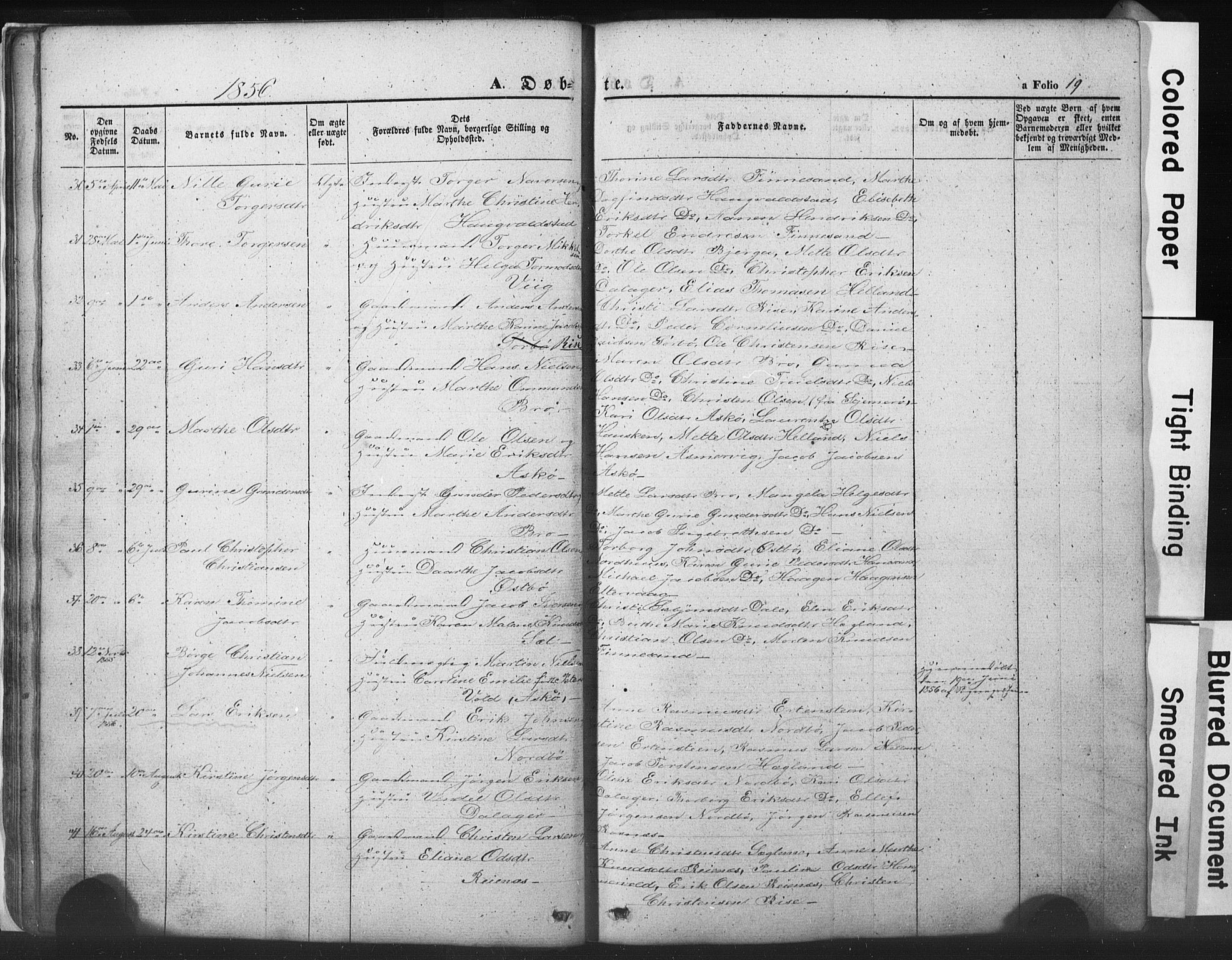 Rennesøy sokneprestkontor, AV/SAST-A -101827/H/Ha/Hab/L0002: Klokkerbok nr. B 2, 1852-1880, s. 19