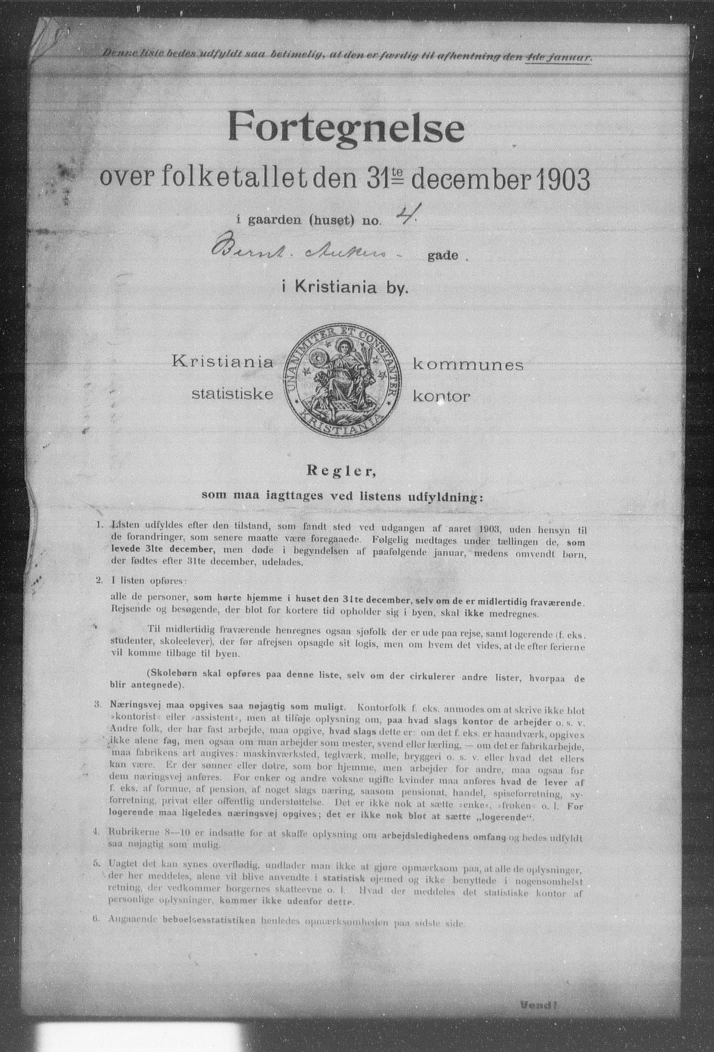 OBA, Kommunal folketelling 31.12.1903 for Kristiania kjøpstad, 1903, s. 1036