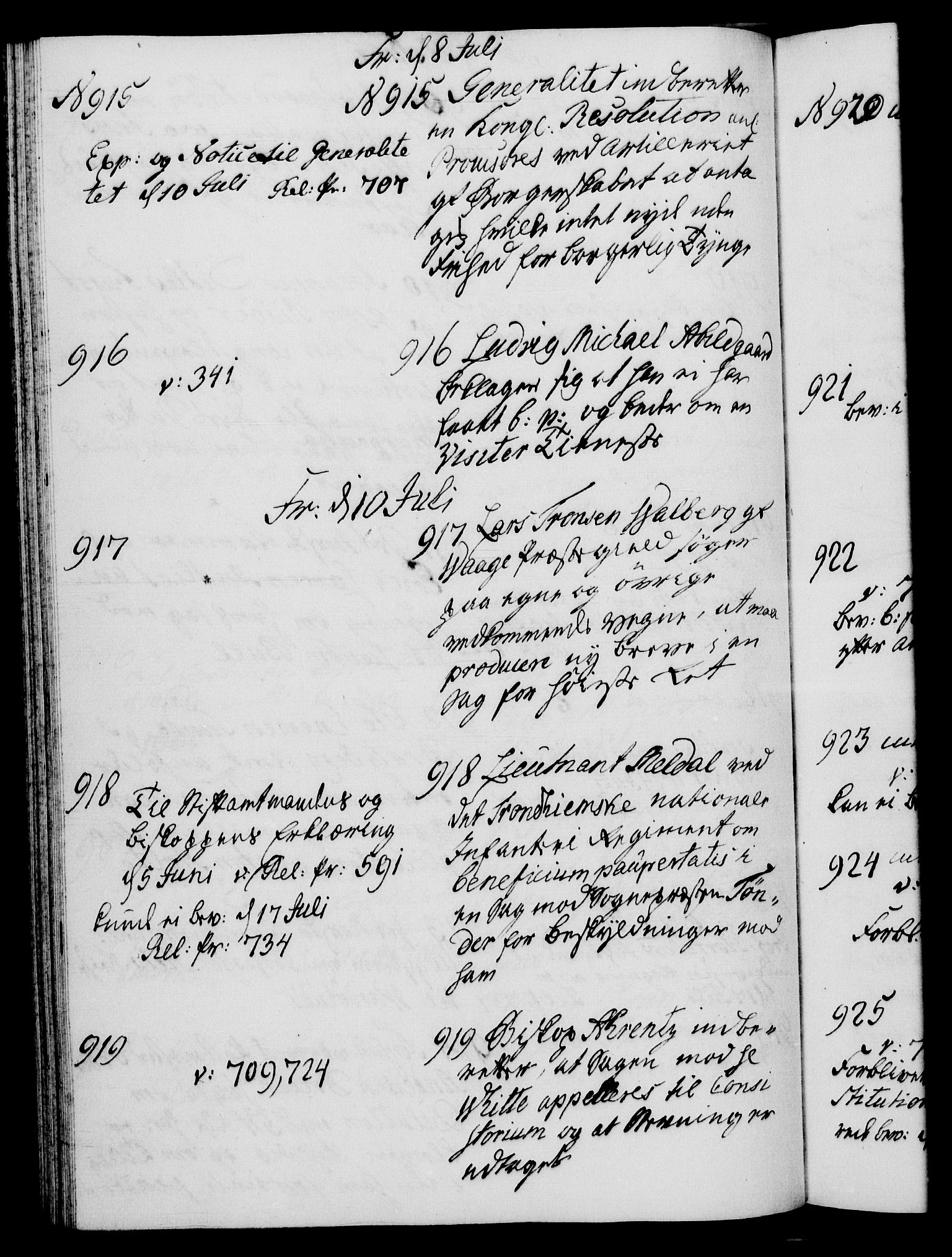 Danske Kanselli 1572-1799, AV/RA-EA-3023/I/Ia/L0002: 3. departements journal, 1772