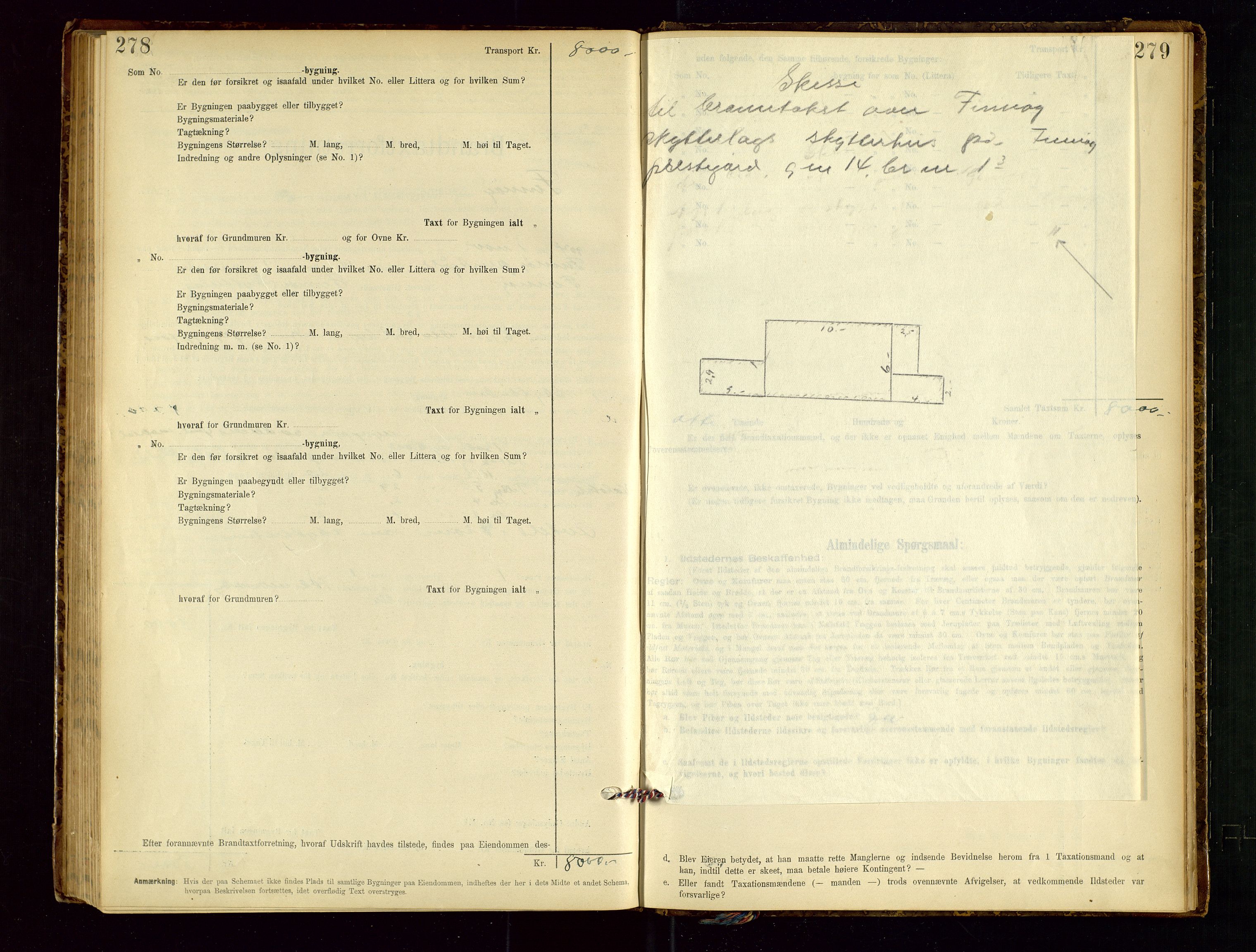 Finnøy lensmannskontor, AV/SAST-A-100442/Goa/L0003: Branntakstprotokoll - skjemaprotokoll, 1896-1954, s. 278-279