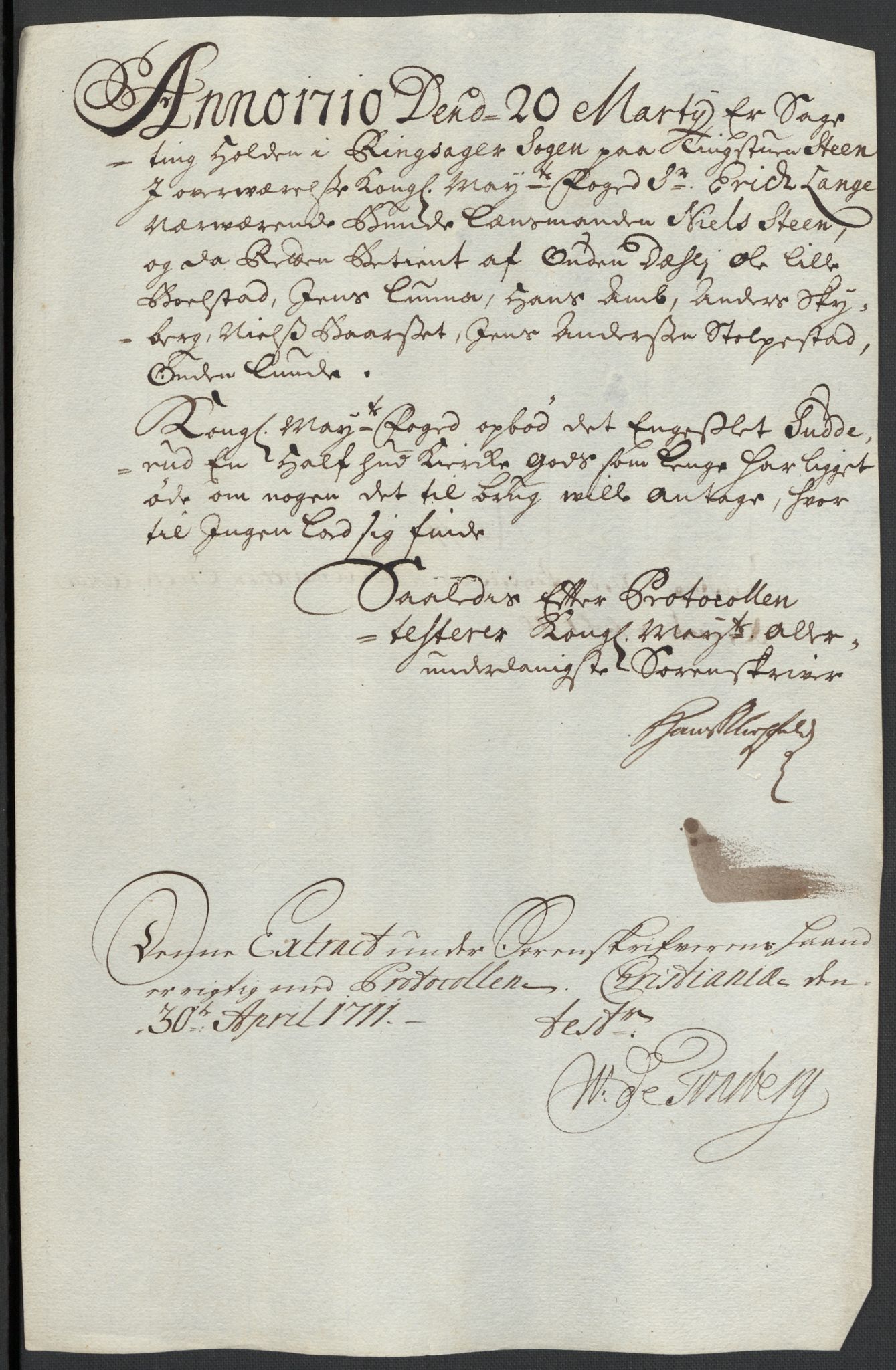 Rentekammeret inntil 1814, Reviderte regnskaper, Fogderegnskap, AV/RA-EA-4092/R16/L1046: Fogderegnskap Hedmark, 1710, s. 294