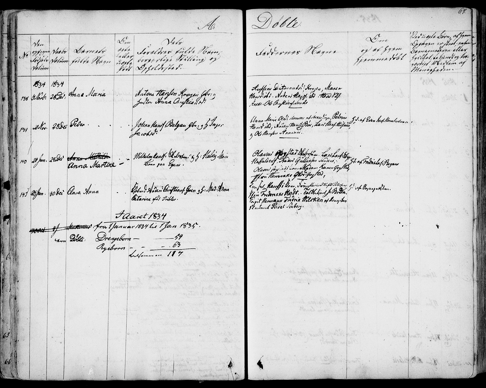 Sandar kirkebøker, AV/SAKO-A-243/F/Fa/L0005: Ministerialbok nr. 5, 1832-1847, s. 66-67