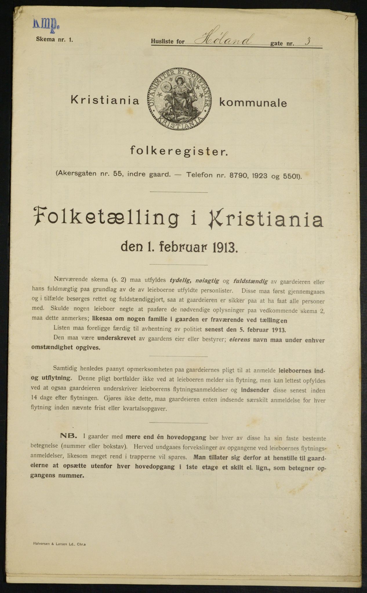 OBA, Kommunal folketelling 1.2.1913 for Kristiania, 1913, s. 42135