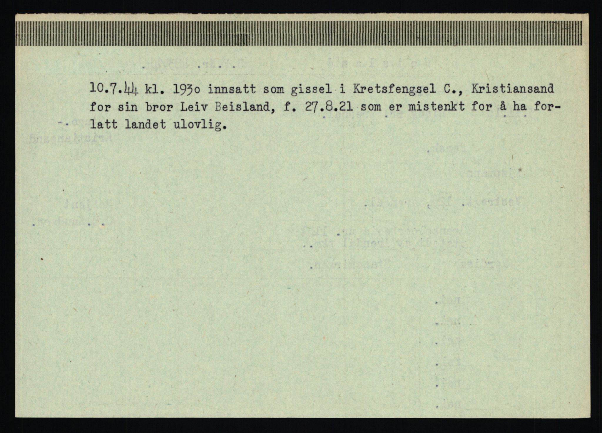 Statspolitiet - Hovedkontoret / Osloavdelingen, AV/RA-S-1329/C/Ca/L0002: Arneberg - Brand, 1943-1945, s. 1670