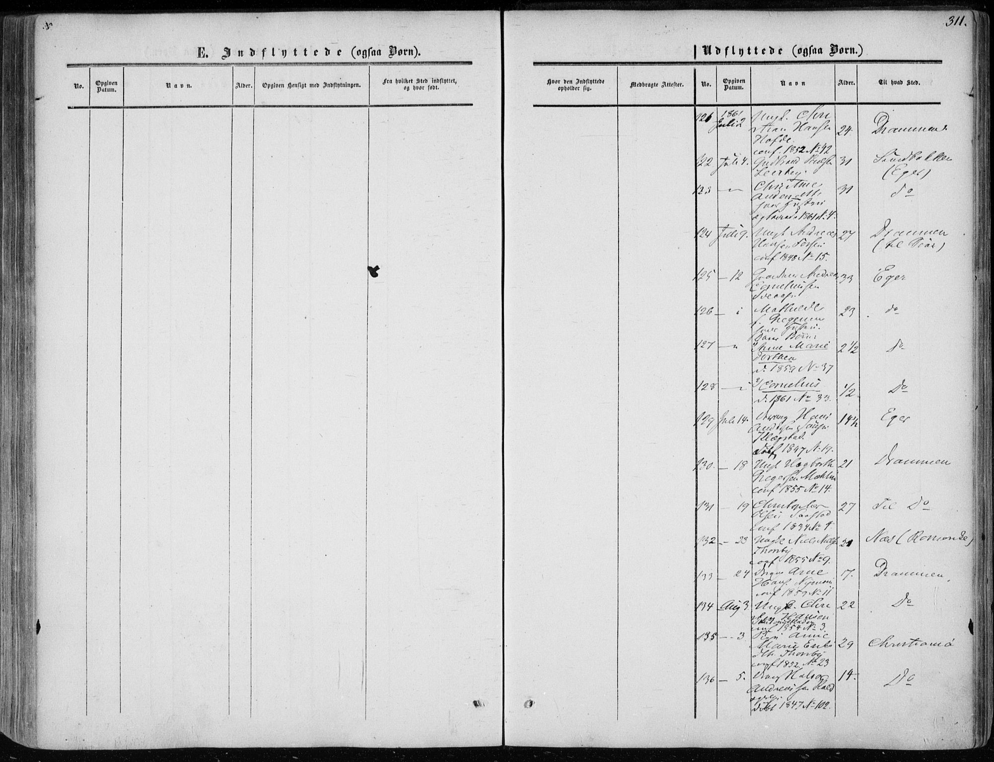 Modum kirkebøker, AV/SAKO-A-234/F/Fa/L0009: Ministerialbok nr. 9, 1860-1864, s. 311