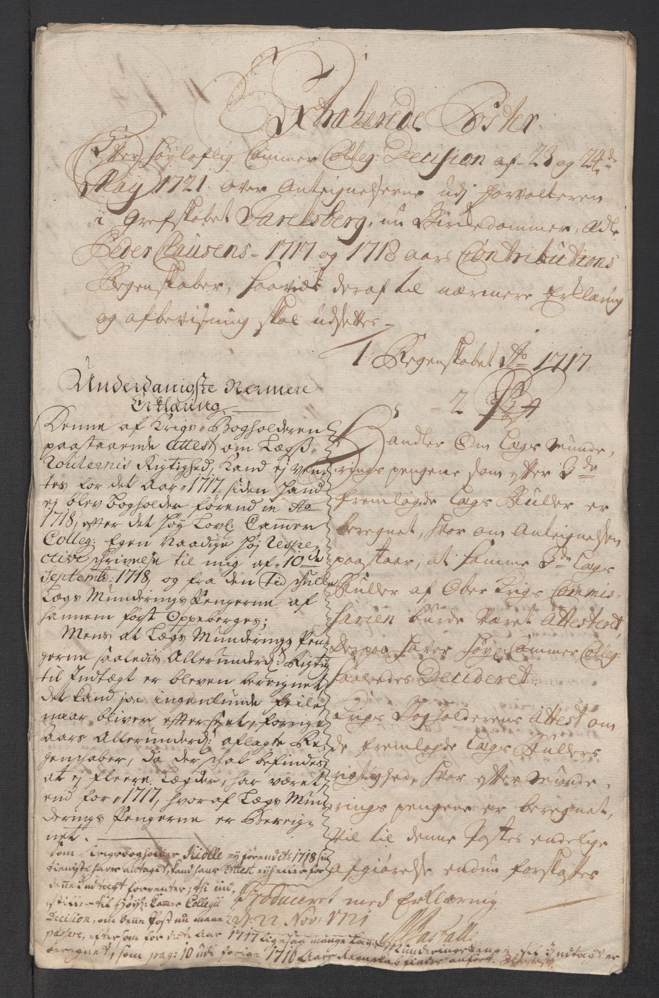 Rentekammeret inntil 1814, Reviderte regnskaper, Fogderegnskap, RA/EA-4092/R32/L1882: Fogderegnskap Jarlsberg grevskap, 1718, s. 591