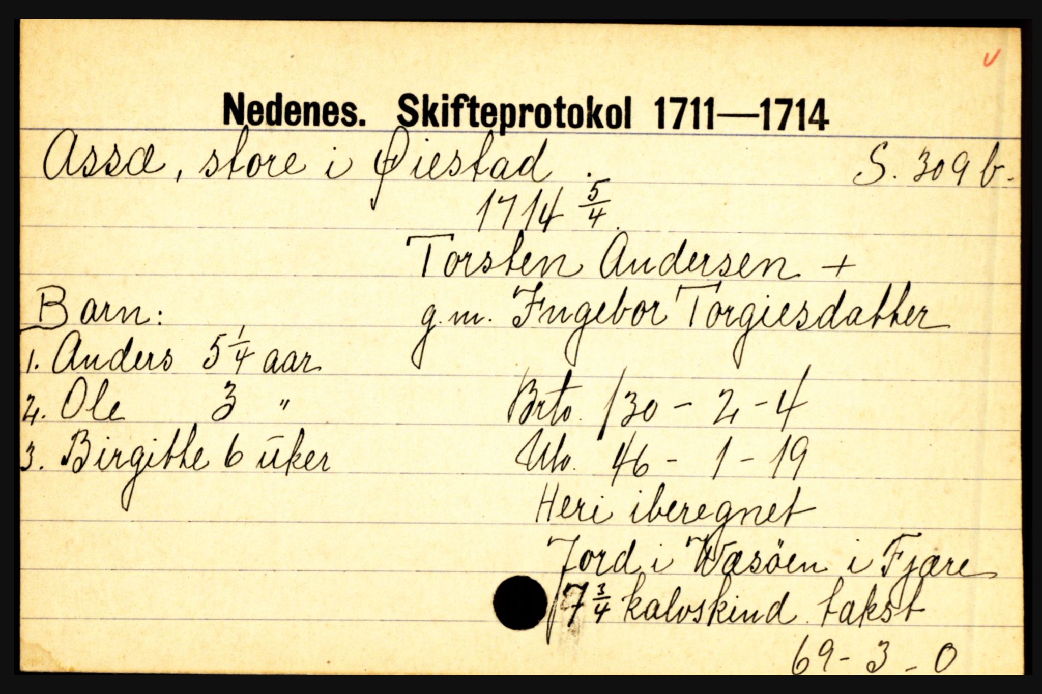 Nedenes sorenskriveri før 1824, AV/SAK-1221-0007/H, s. 1269