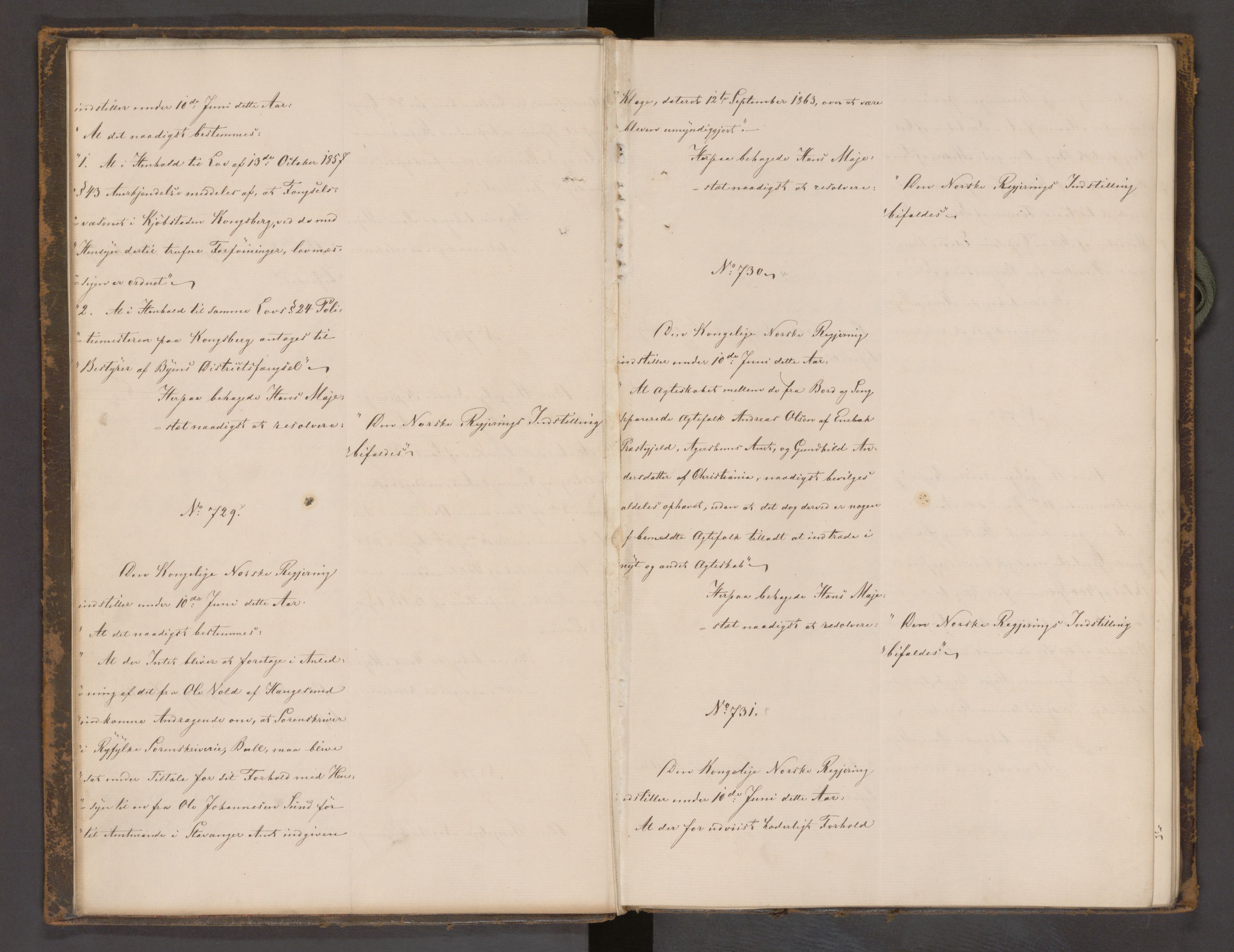 Statsrådssekretariatet, AV/RA-S-1001/A/Ab/L0104: Kgl. res. nr. 724-1001b, 2. halvår, 1865