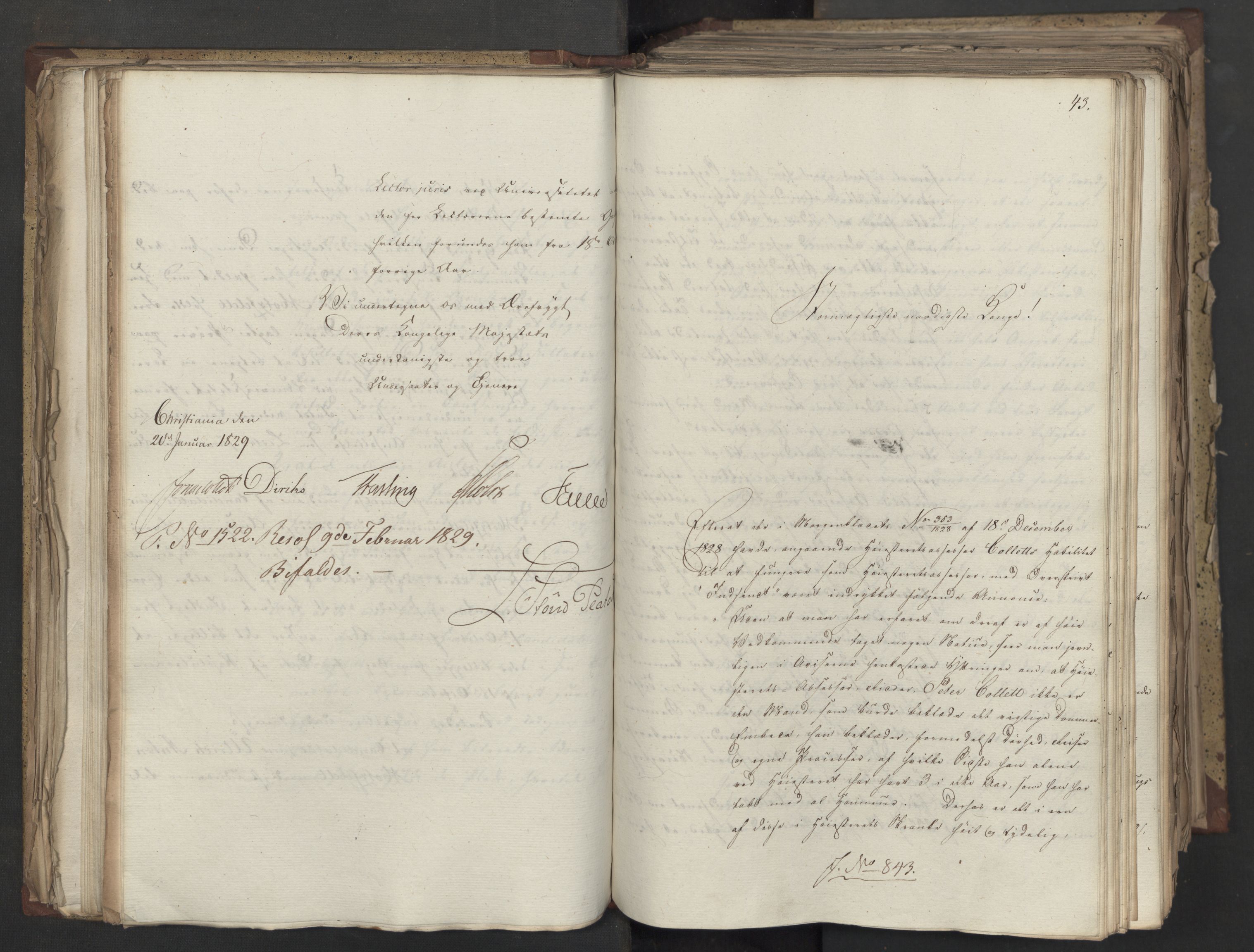 Statsrådsavdelingen i Stockholm, AV/RA-S-1003/D/Da/L0058: Regjeringsinnstillinger nr. 808-1073, 1829, s. 137
