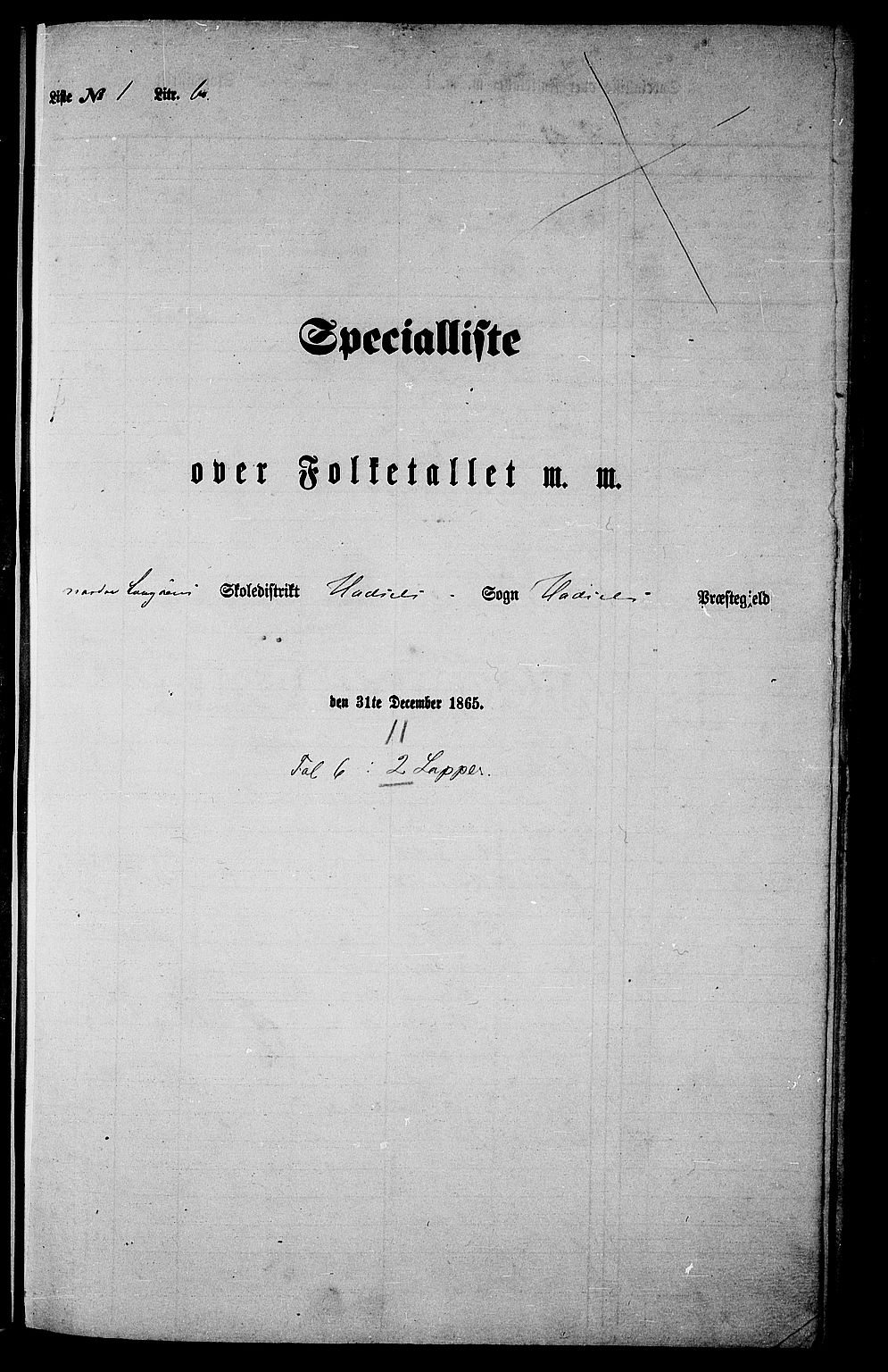 RA, Folketelling 1865 for 1866P Hadsel prestegjeld, 1865, s. 23