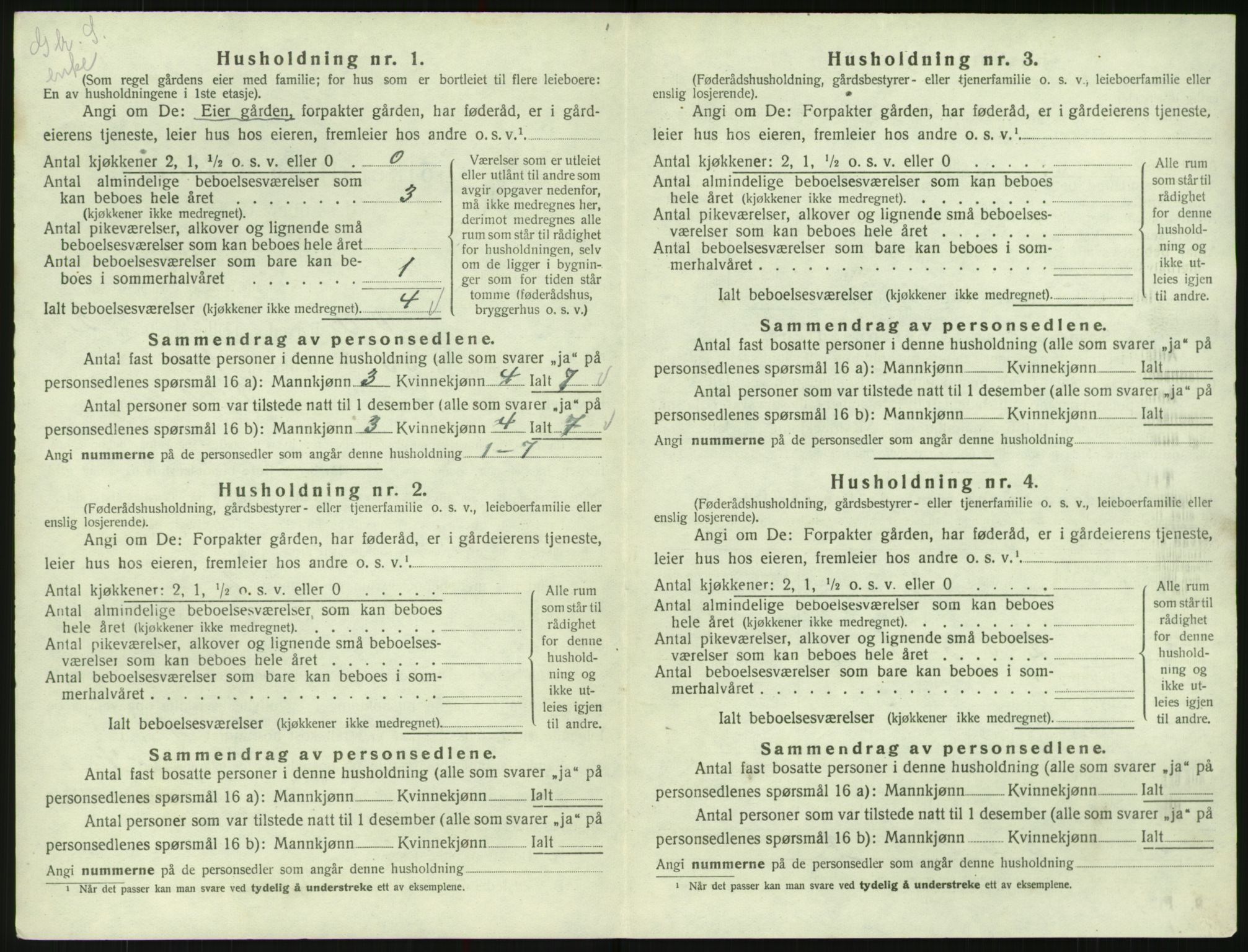 SAK, Folketelling 1920 for 0940 Valle herred, 1920, s. 210