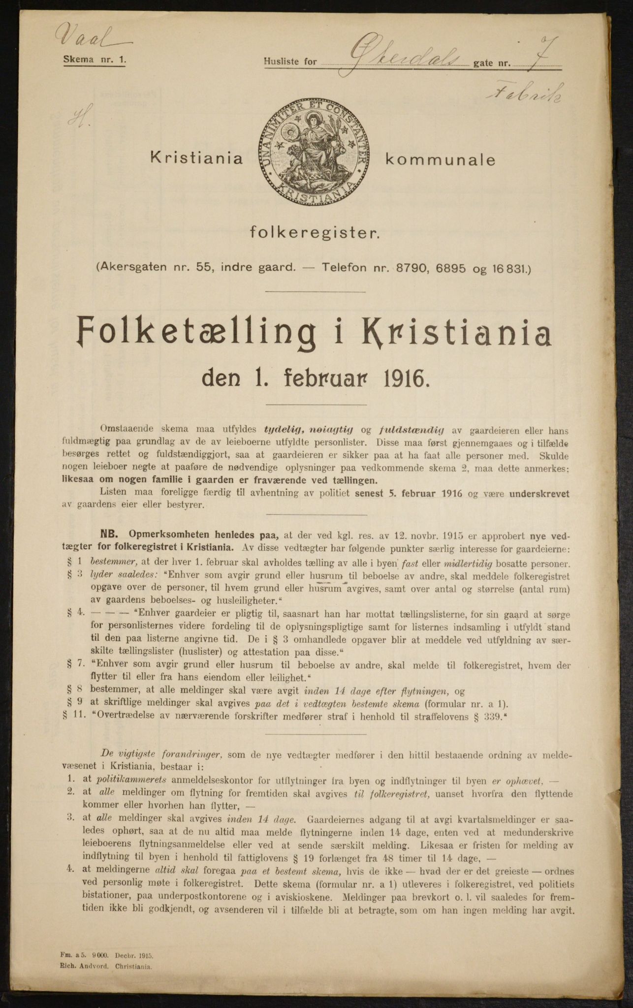 OBA, Kommunal folketelling 1.2.1916 for Kristiania, 1916, s. 132768