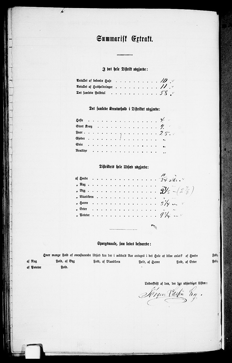 RA, Folketelling 1865 for 1018P Søgne prestegjeld, 1865, s. 92