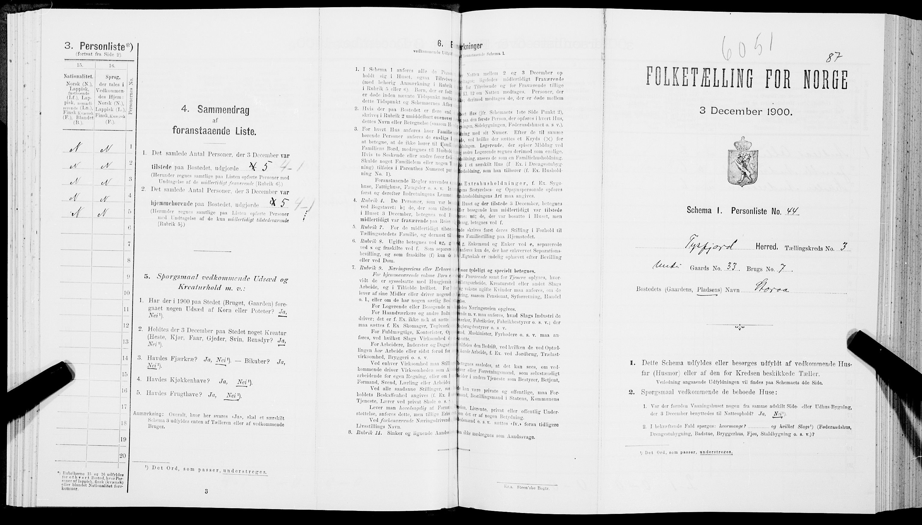 SAT, Folketelling 1900 for 1850 Tysfjord herred, 1900, s. 383