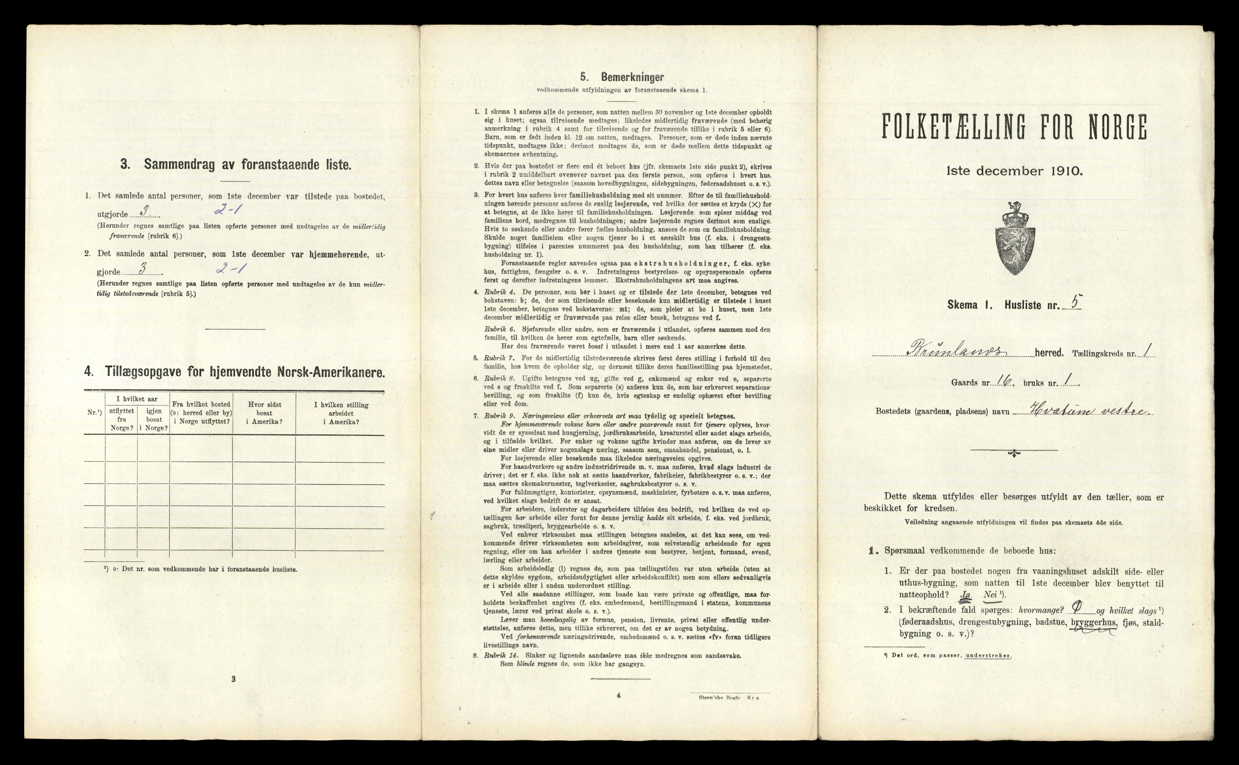 RA, Folketelling 1910 for 0726 Brunlanes herred, 1910, s. 61