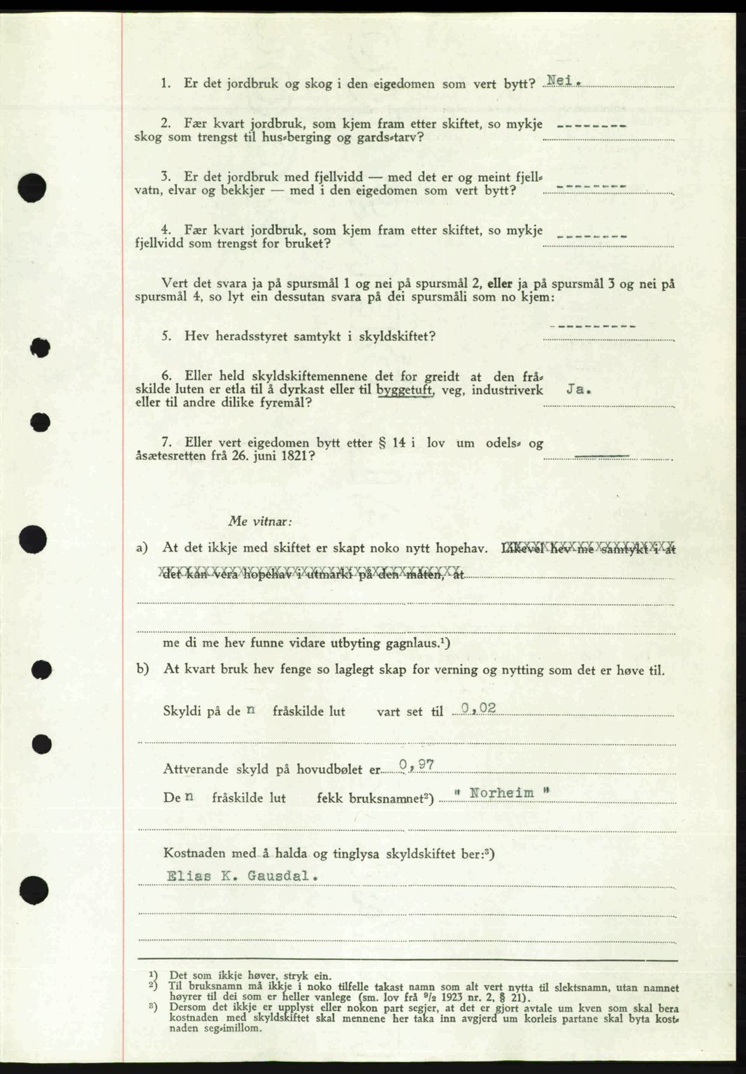 Nordre Sunnmøre sorenskriveri, AV/SAT-A-0006/1/2/2C/2Ca: Pantebok nr. A24, 1947-1947, Dagboknr: 1006/1947