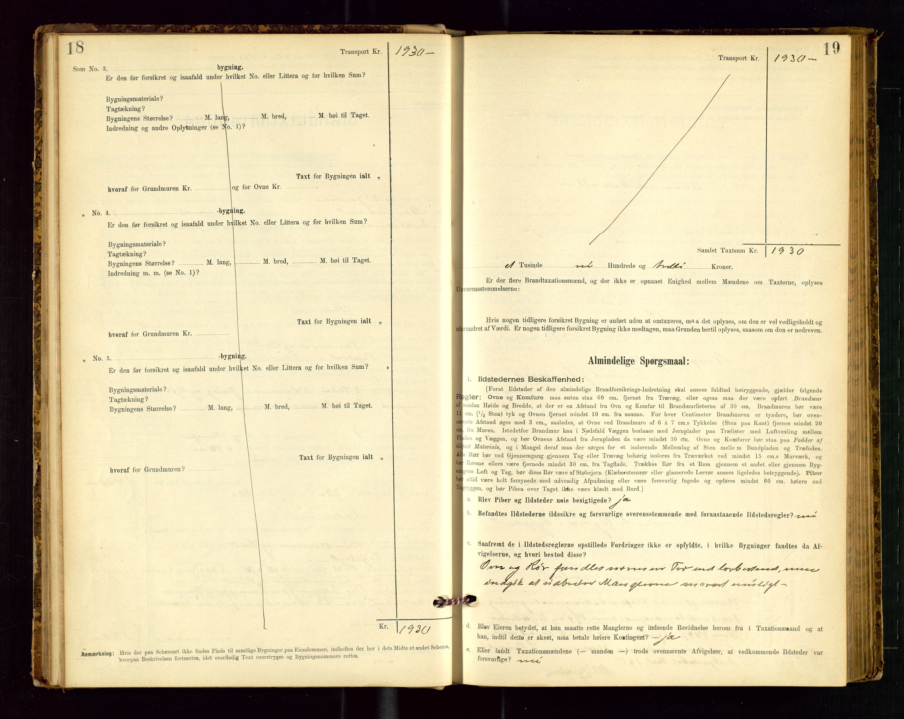 Avaldsnes lensmannskontor, SAST/A-100286/Gob/L0001: "Brandtaxationsprotokol for Avaldsnes Lensmandsdistrikt Ryfylke Fogderi", 1894-1925, s. 18-19