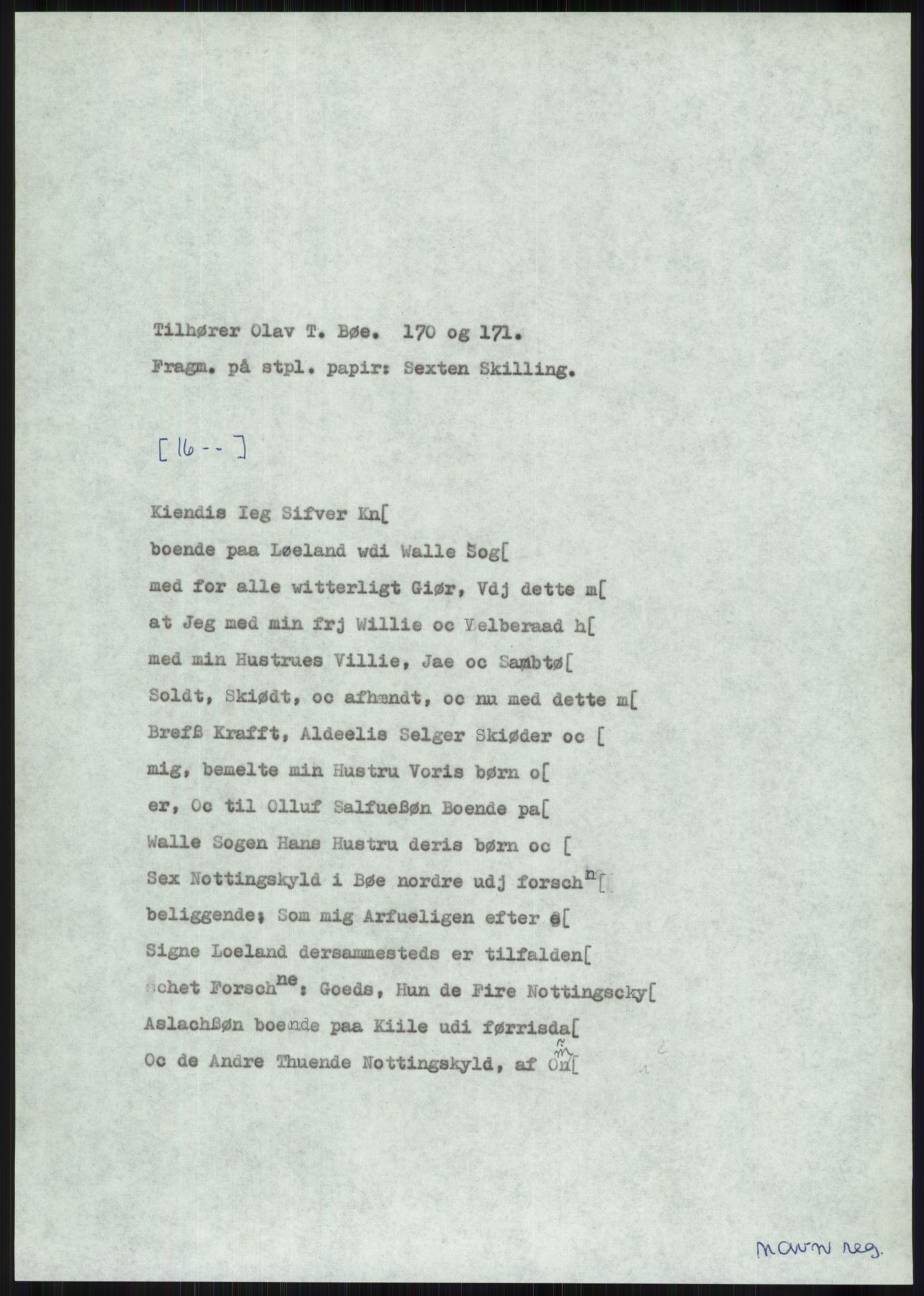 Samlinger til kildeutgivelse, Diplomavskriftsamlingen, AV/RA-EA-4053/H/Ha, s. 743