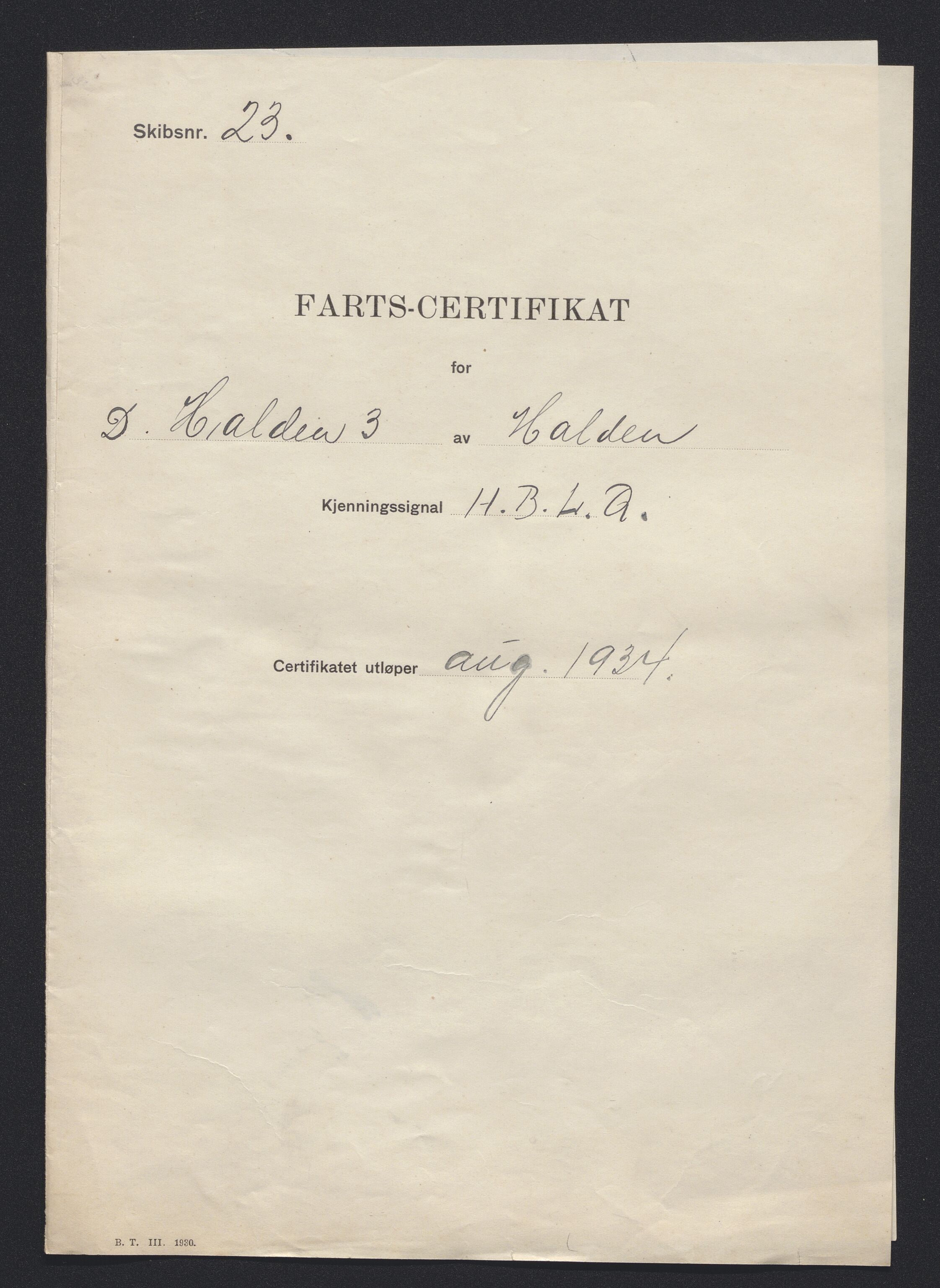 Sjøfartsdirektoratet med forløpere, skipsmapper slettede skip, AV/RA-S-4998/F/Fa/L0449: --, 1855-1934, s. 2