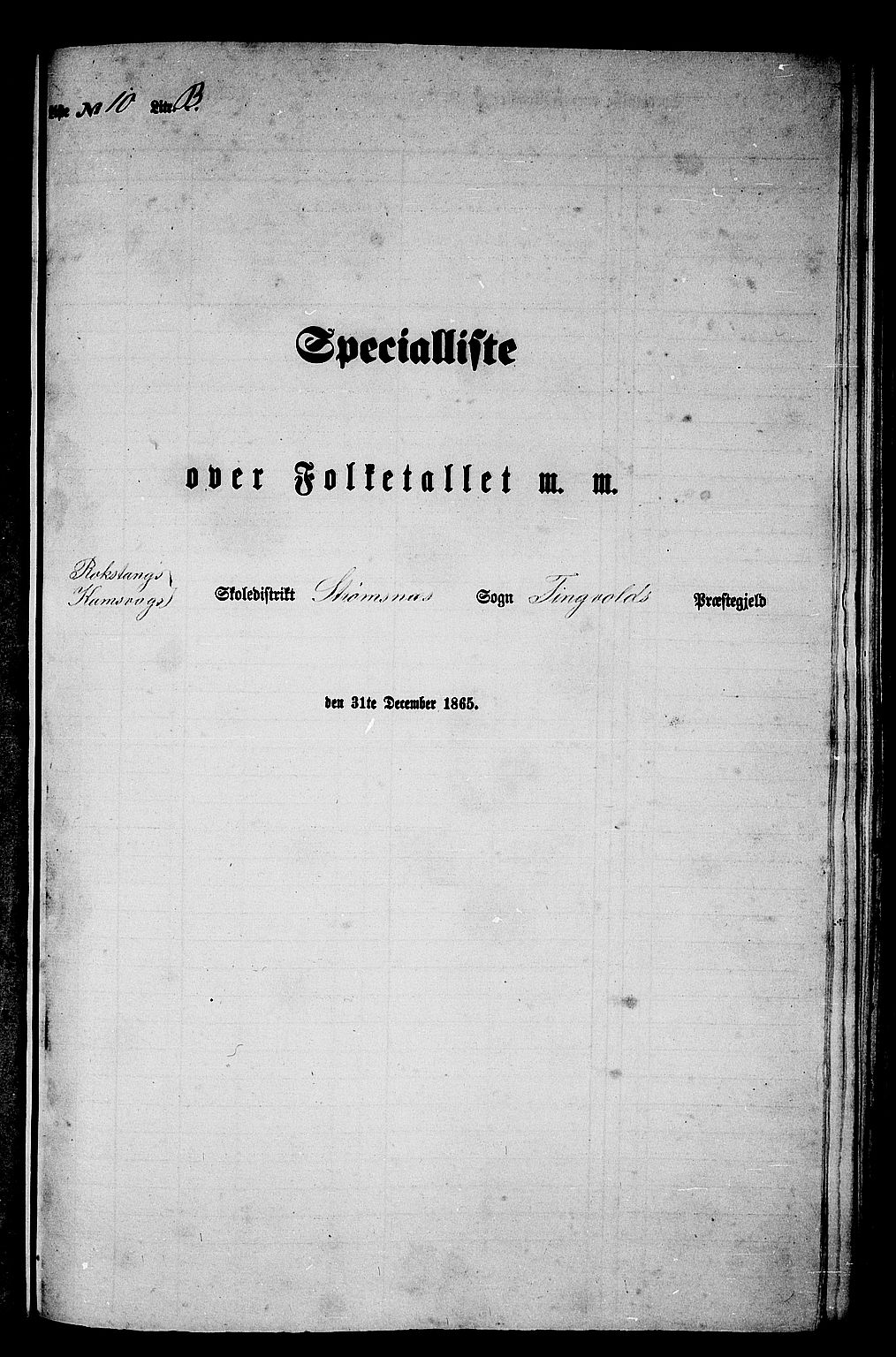 RA, Folketelling 1865 for 1560P Tingvoll prestegjeld, 1865, s. 159