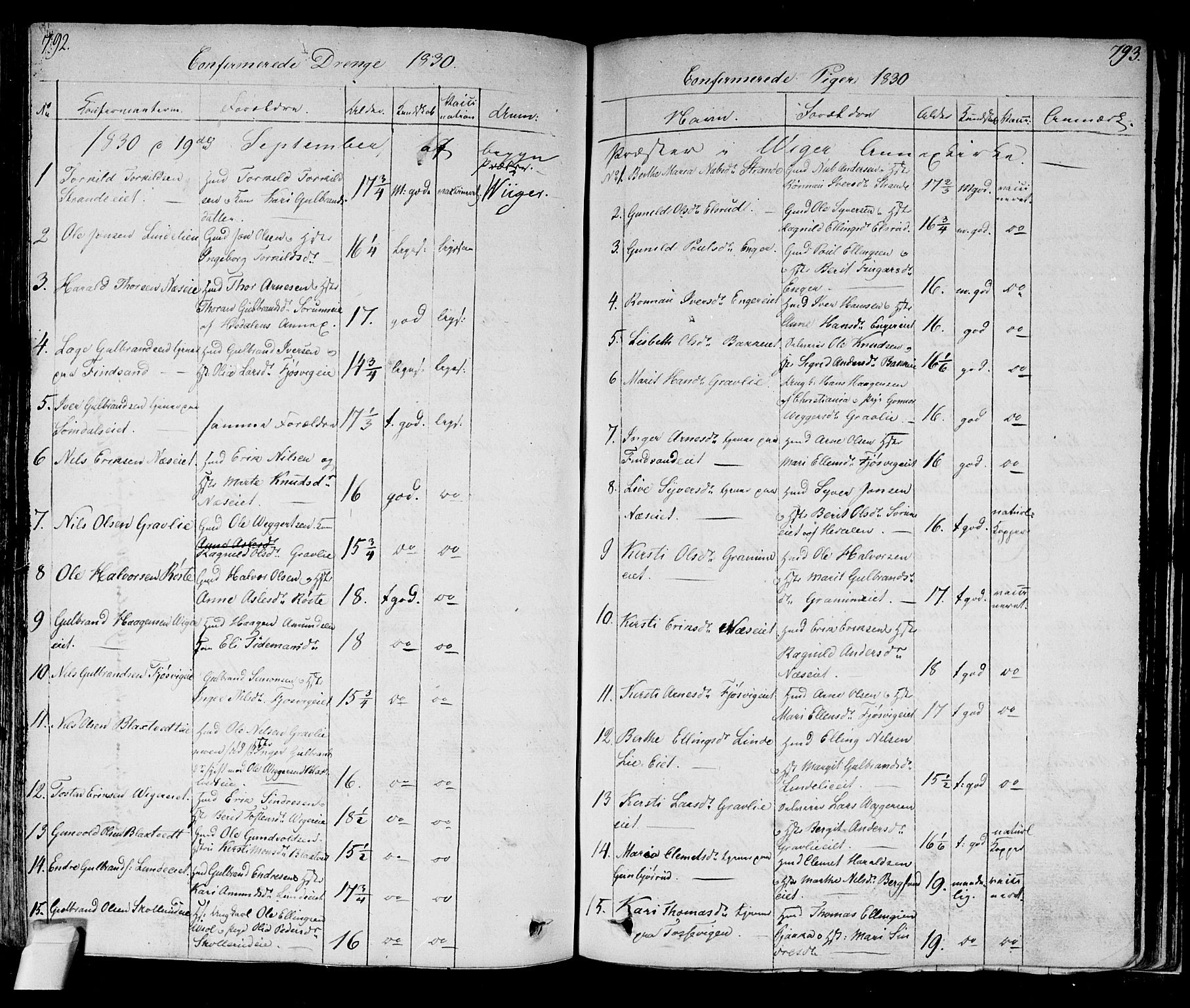 Norderhov kirkebøker, AV/SAKO-A-237/F/Fa/L0009: Ministerialbok nr. 9, 1819-1837, s. 792-793