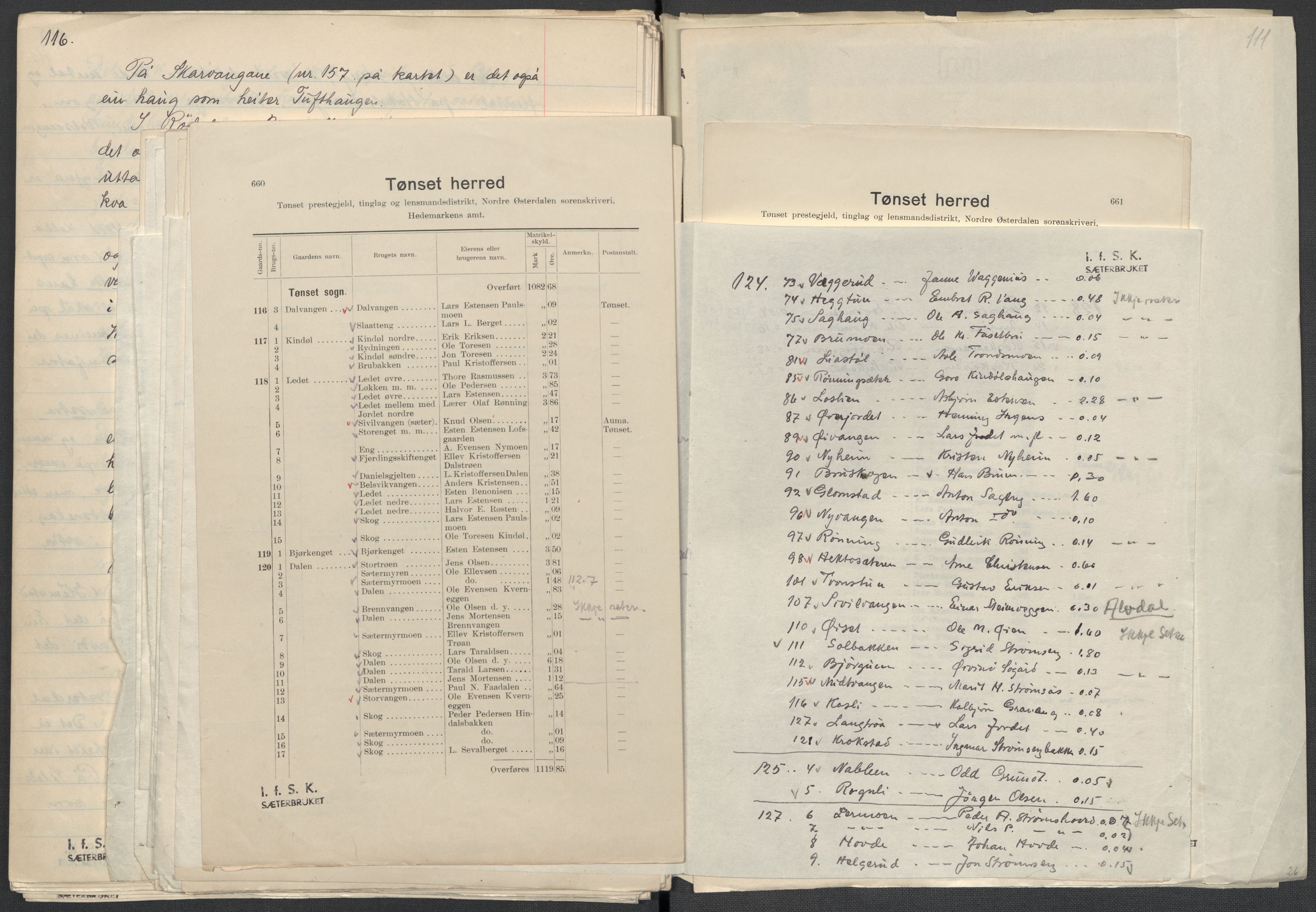 Instituttet for sammenlignende kulturforskning, RA/PA-0424/F/Fc/L0003/0003: Eske B3: / Hedmark (perm VI), 1933-1939