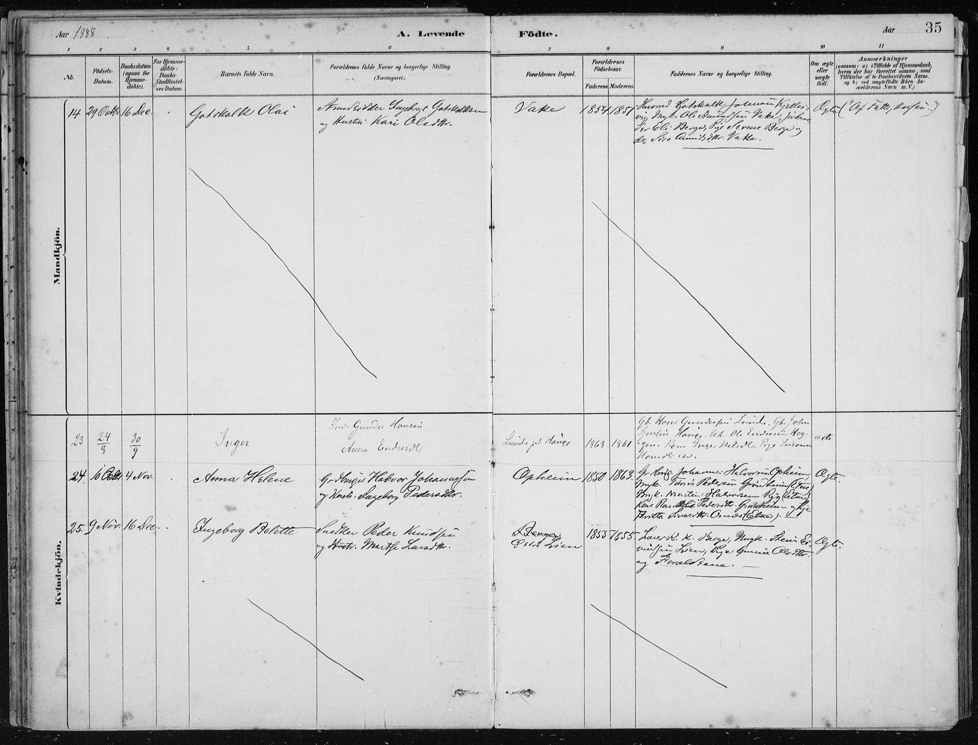 Fjelberg sokneprestembete, AV/SAB-A-75201/H/Haa: Ministerialbok nr. D 1, 1879-1918, s. 35