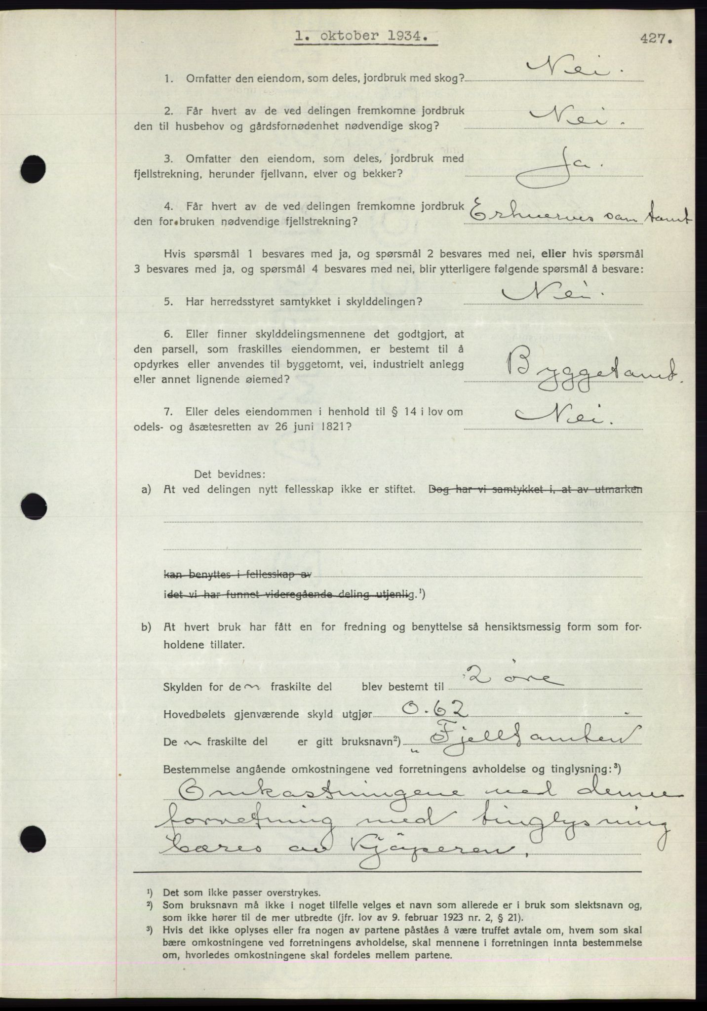 Romsdal sorenskriveri, AV/SAT-A-4149/1/2/2C/L0065: Pantebok nr. 59, 1934-1934, Tingl.dato: 01.10.1934