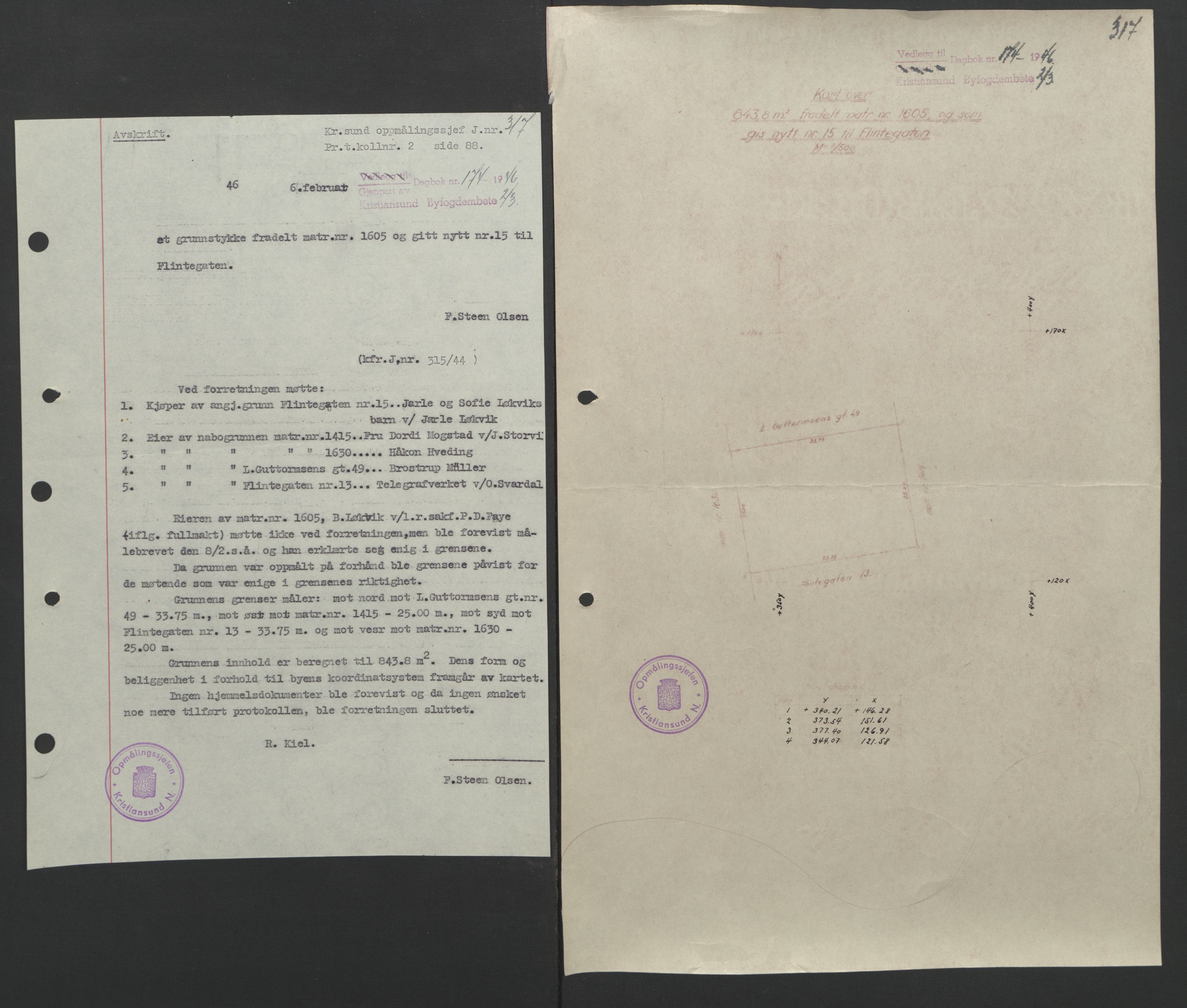 Kristiansund byfogd, AV/SAT-A-4587/A/27: Pantebok nr. 37, 1942-1945, Dagboknr: 174/1946