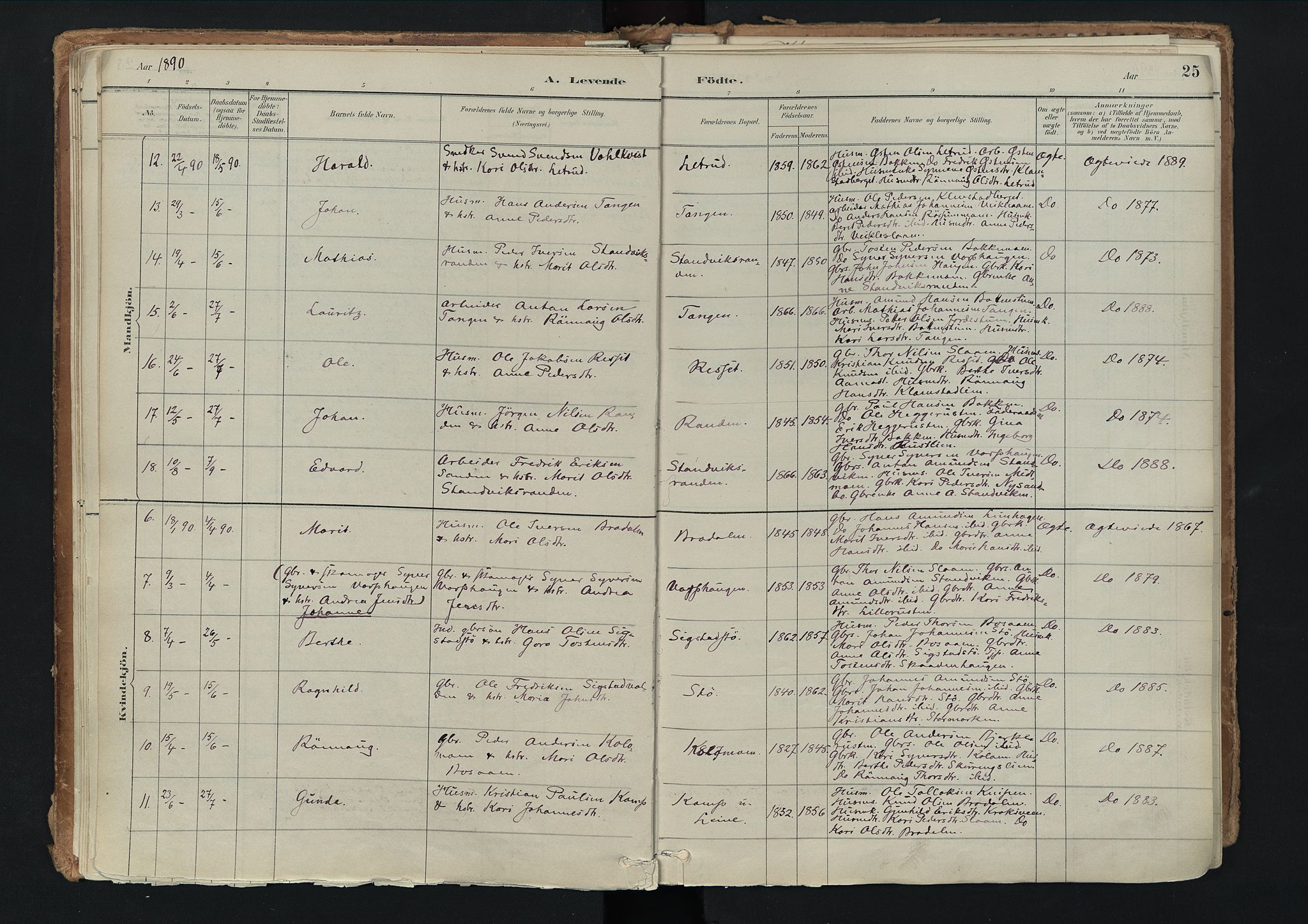 Nord-Fron prestekontor, SAH/PREST-080/H/Ha/Haa/L0003: Ministerialbok nr. 3, 1884-1914, s. 25