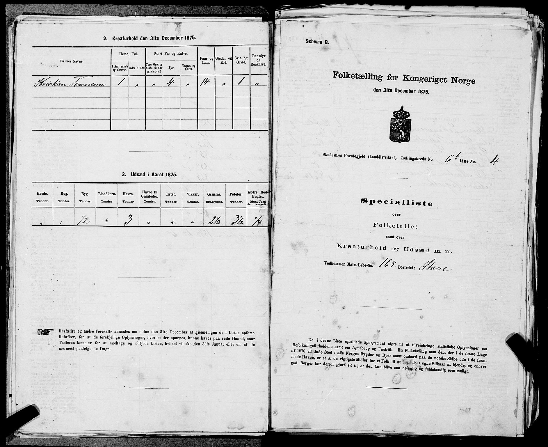 SAST, Folketelling 1875 for 1150L Skudenes prestegjeld, Falnes sokn, Åkra sokn og Ferkingstad sokn, 1875, s. 780