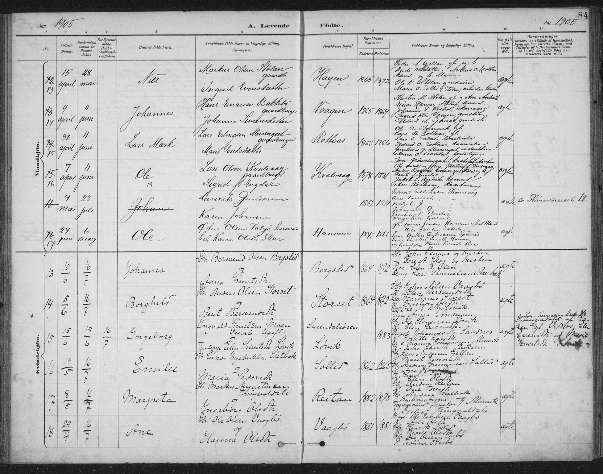 Ministerialprotokoller, klokkerbøker og fødselsregistre - Møre og Romsdal, AV/SAT-A-1454/586/L0988: Ministerialbok nr. 586A14, 1893-1905, s. 84