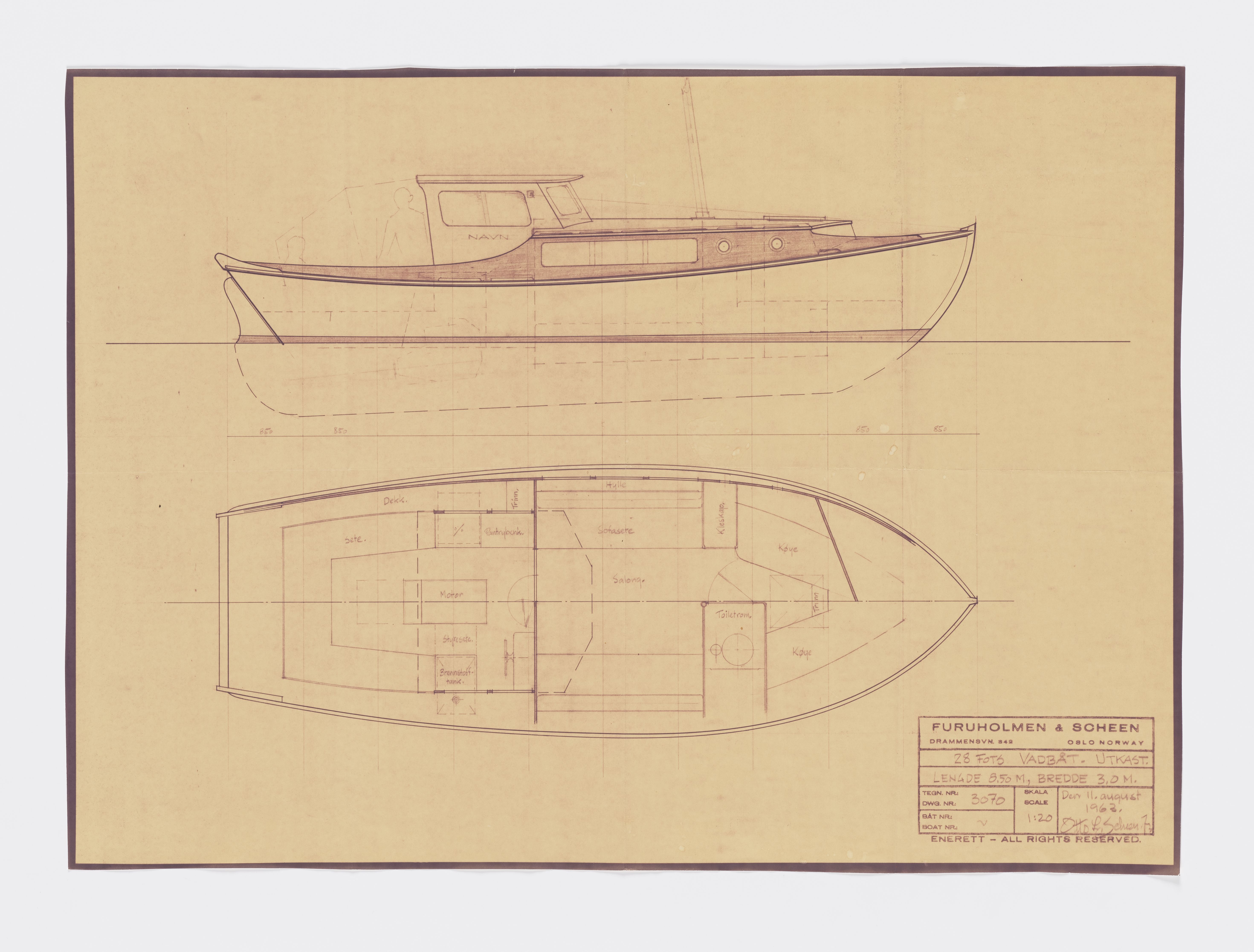 Furuholmen & Scheen, AFM/OM-1003/T/Ta/L0026/0002: Vadbåt /  Furuholmen & Scheen, 1963