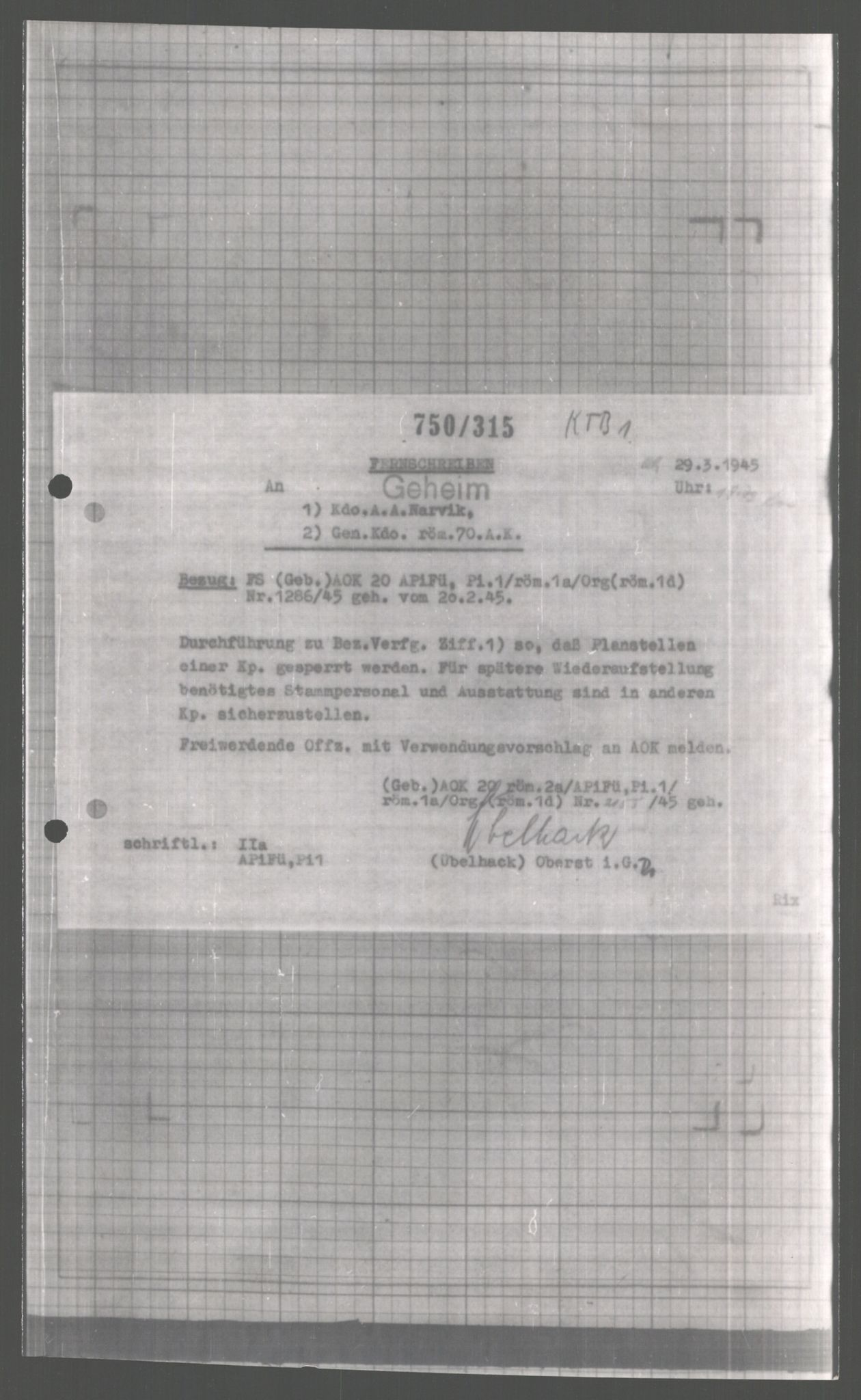 Forsvarets Overkommando. 2 kontor. Arkiv 11.4. Spredte tyske arkivsaker, AV/RA-RAFA-7031/D/Dar/Dara/L0004: Krigsdagbøker for 20. Gebirgs-Armee-Oberkommando (AOK 20), 1945, s. 272