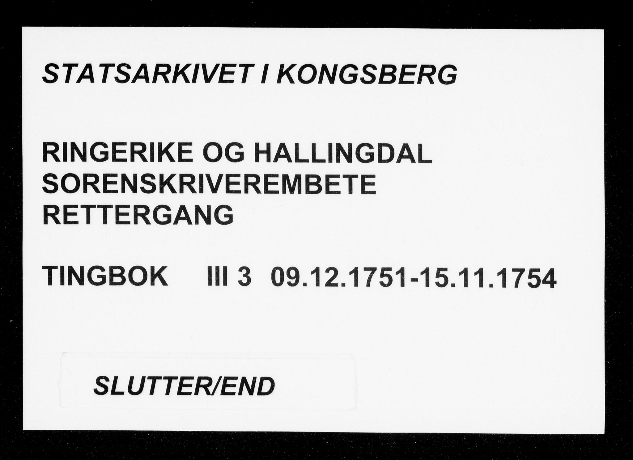 Ringerike og Hallingdal sorenskriveri, AV/SAKO-A-81/F/Fa/Fac/L0003: Tingbok - Ringerike, 1751-1754