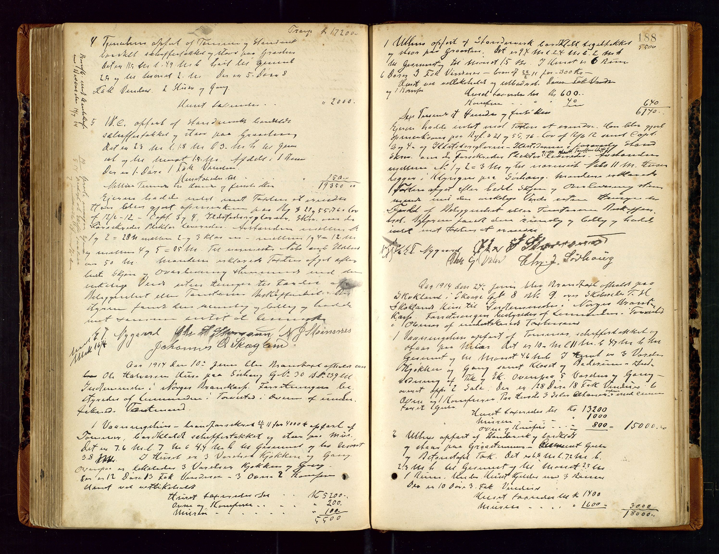 Torvestad lensmannskontor, AV/SAST-A-100307/1/Goa/L0002: "Brandtaxationsprotokol for Torvestad Thinglag", 1883-1917, s. 187b-188a