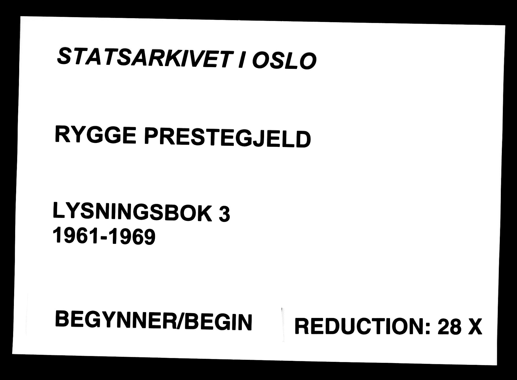 Rygge prestekontor Kirkebøker, SAO/A-10084b/H/Ha/L0003: Lysningsprotokoll nr. 3, 1961-1969