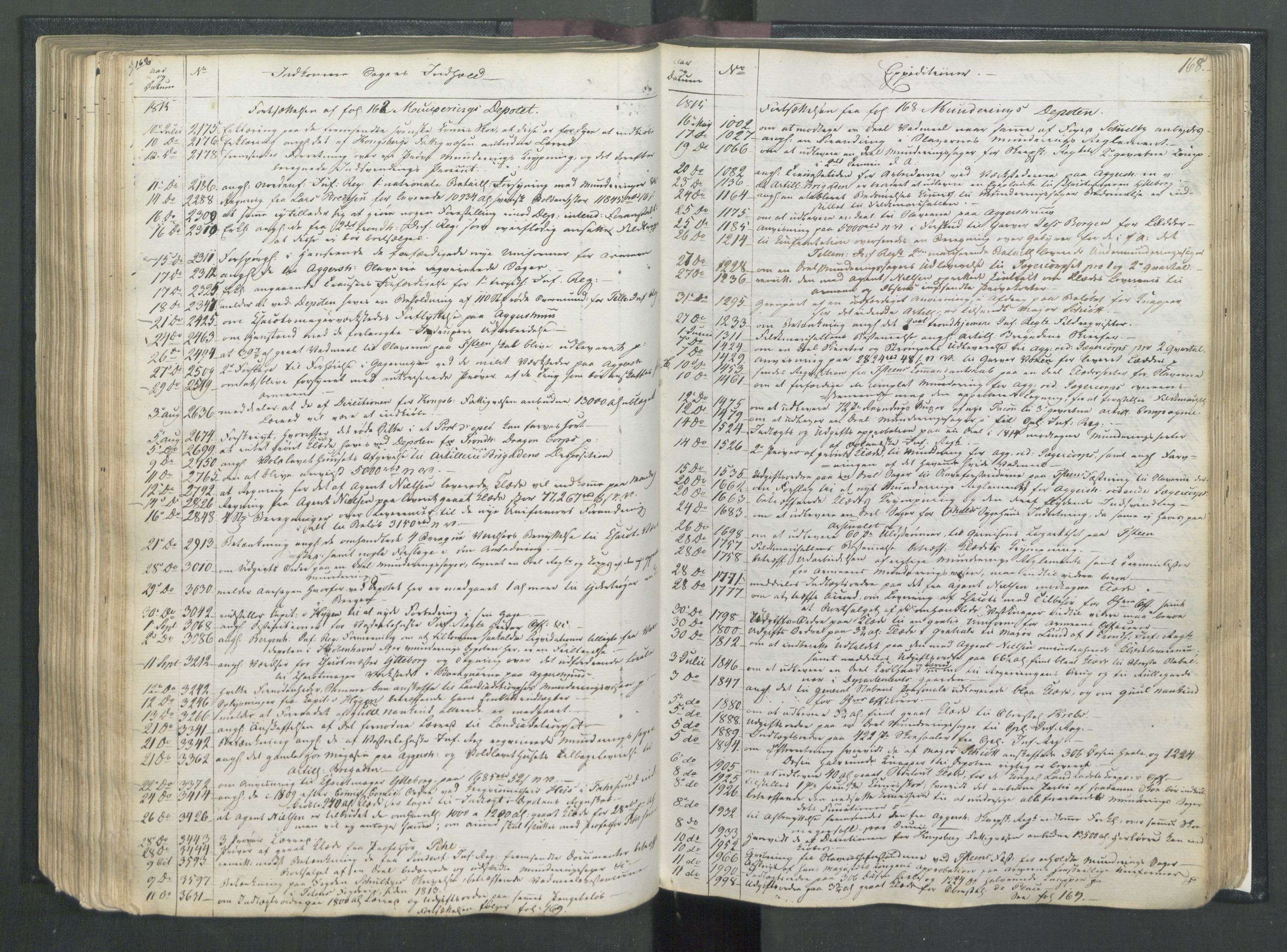 Armédepartementet, AV/RA-RAFA-3493/C/Ca/L0007: 6. Departements Register, 1815, s. 168