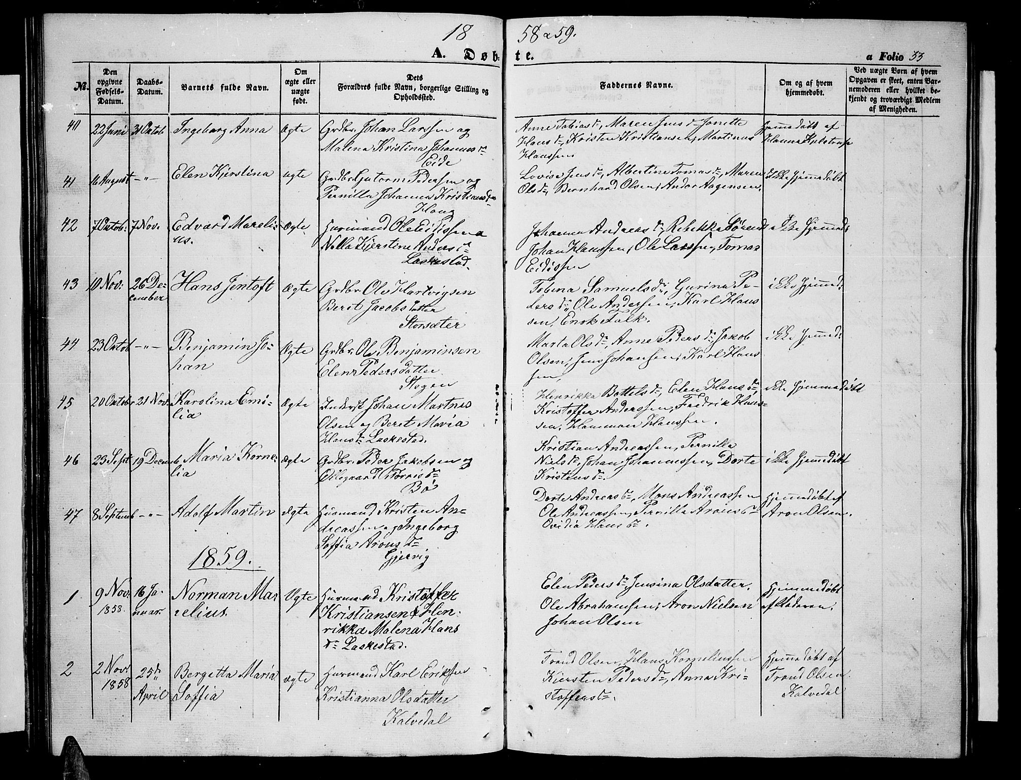 Ministerialprotokoller, klokkerbøker og fødselsregistre - Nordland, AV/SAT-A-1459/855/L0814: Klokkerbok nr. 855C03, 1851-1864, s. 33