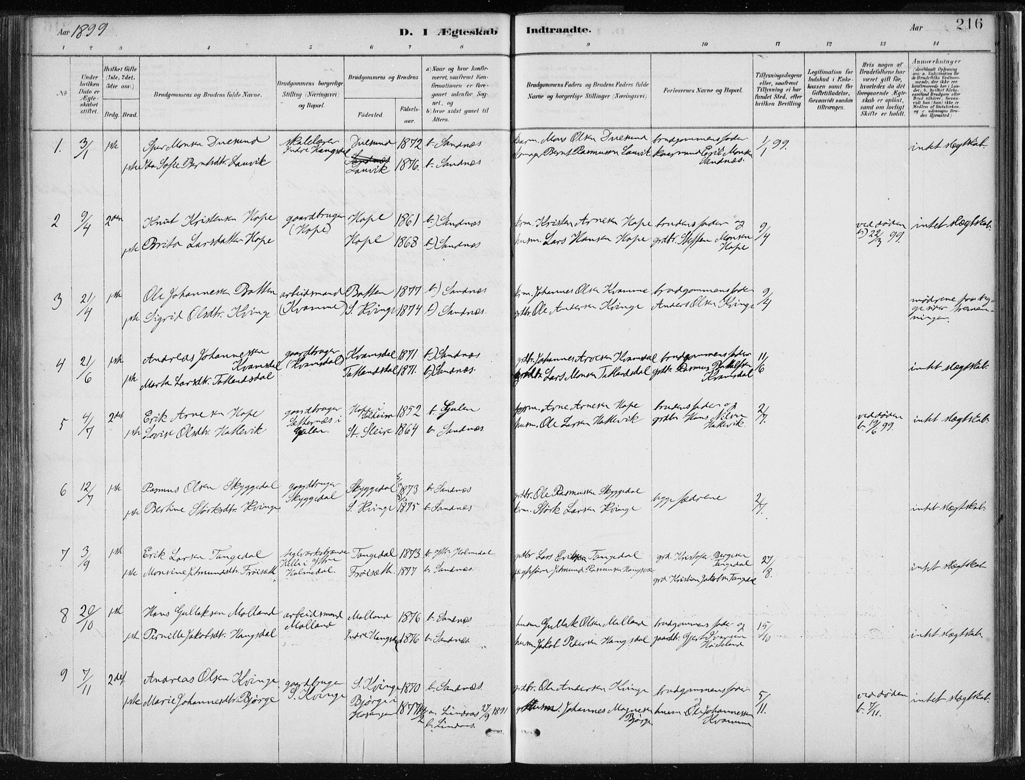 Masfjorden sokneprestembete, AV/SAB-A-77001: Ministerialbok nr. B  1, 1876-1899, s. 216