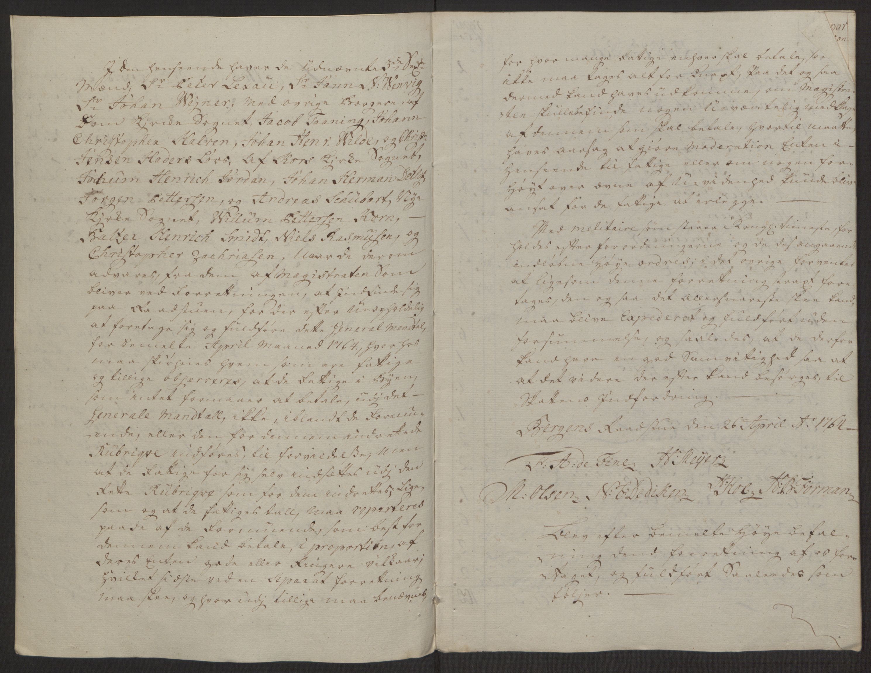 Rentekammeret inntil 1814, Reviderte regnskaper, Byregnskaper, RA/EA-4066/R/Rp/L0367/0001: [P21] Kontribusjonsregnskap / Ekstraskatt, 1764, s. 272