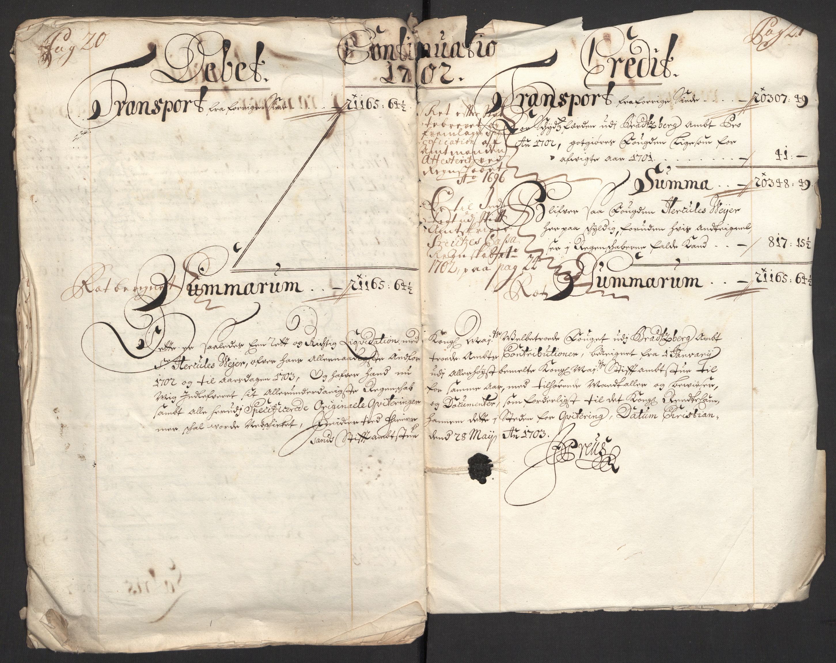 Rentekammeret inntil 1814, Reviderte regnskaper, Fogderegnskap, AV/RA-EA-4092/R36/L2106: Fogderegnskap Øvre og Nedre Telemark og Bamble, 1702, s. 13