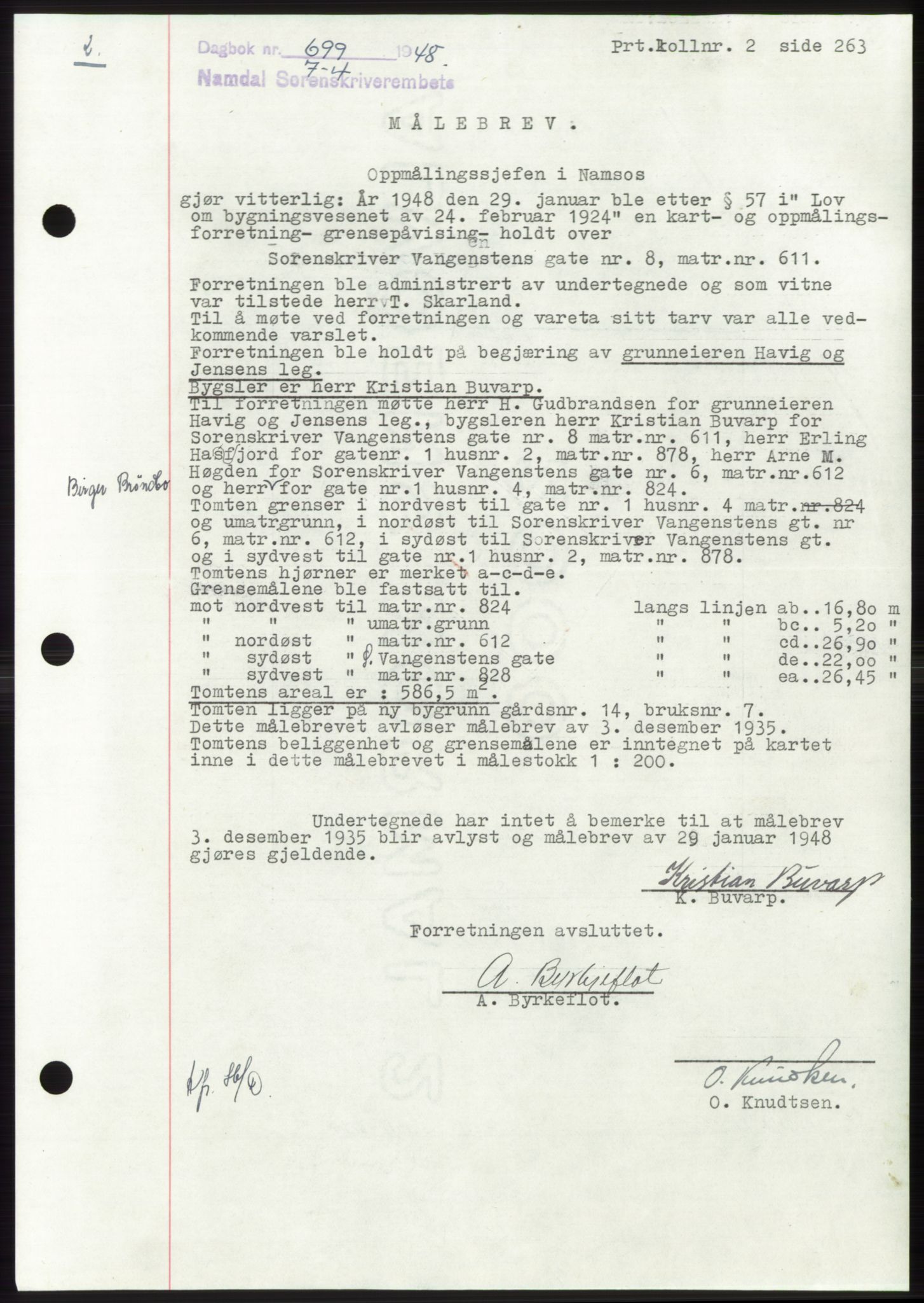 Namdal sorenskriveri, SAT/A-4133/1/2/2C: Pantebok nr. -, 1947-1948, Dagboknr: 699/1948