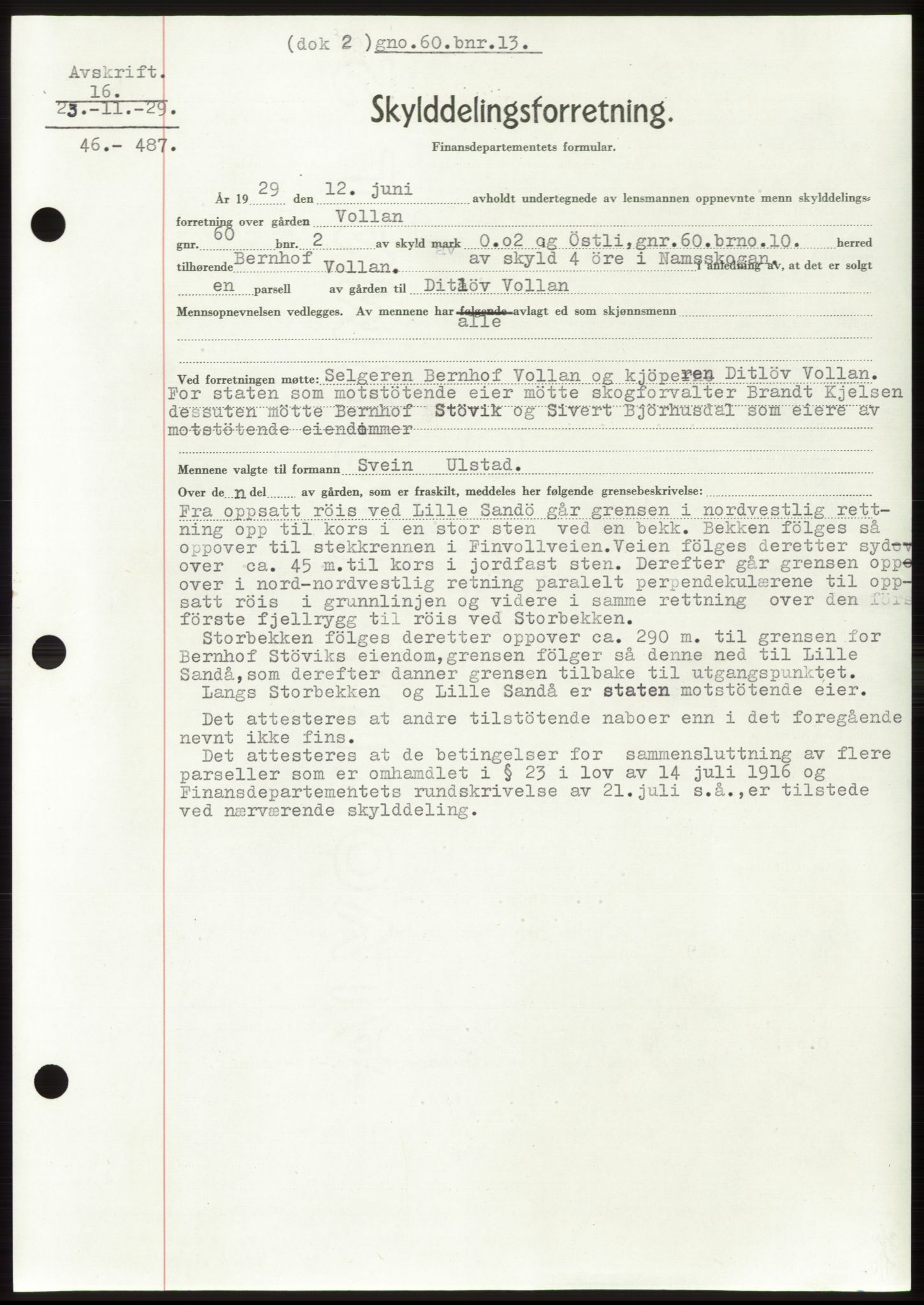 Namdal sorenskriveri, SAT/A-4133/1/2/2C: Pantebok nr. -, 1926-1930, Tingl.dato: 23.11.1929