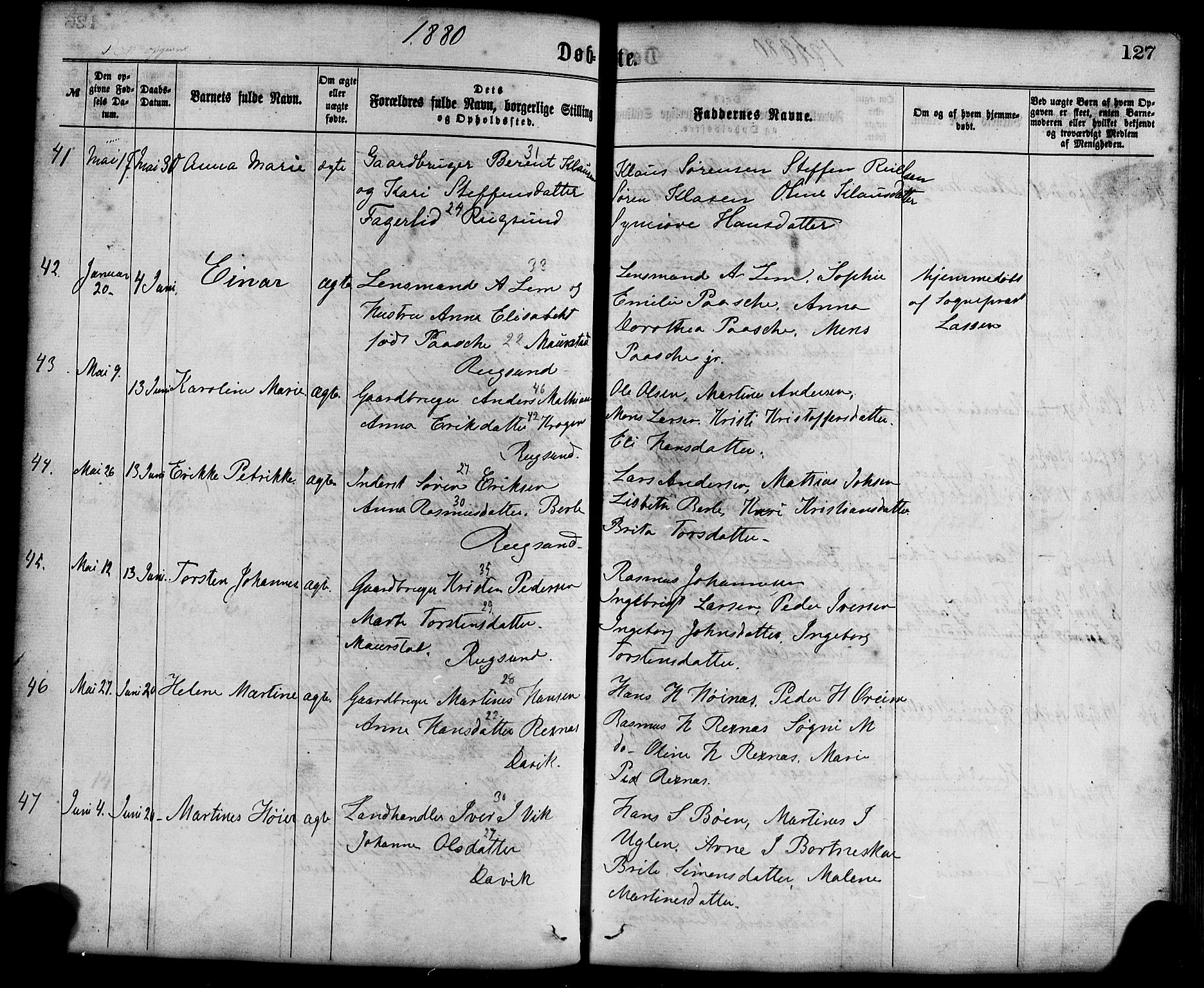 Davik sokneprestembete, AV/SAB-A-79701/H/Haa/Haaa/L0006: Ministerialbok nr. A 6, 1867-1881, s. 127